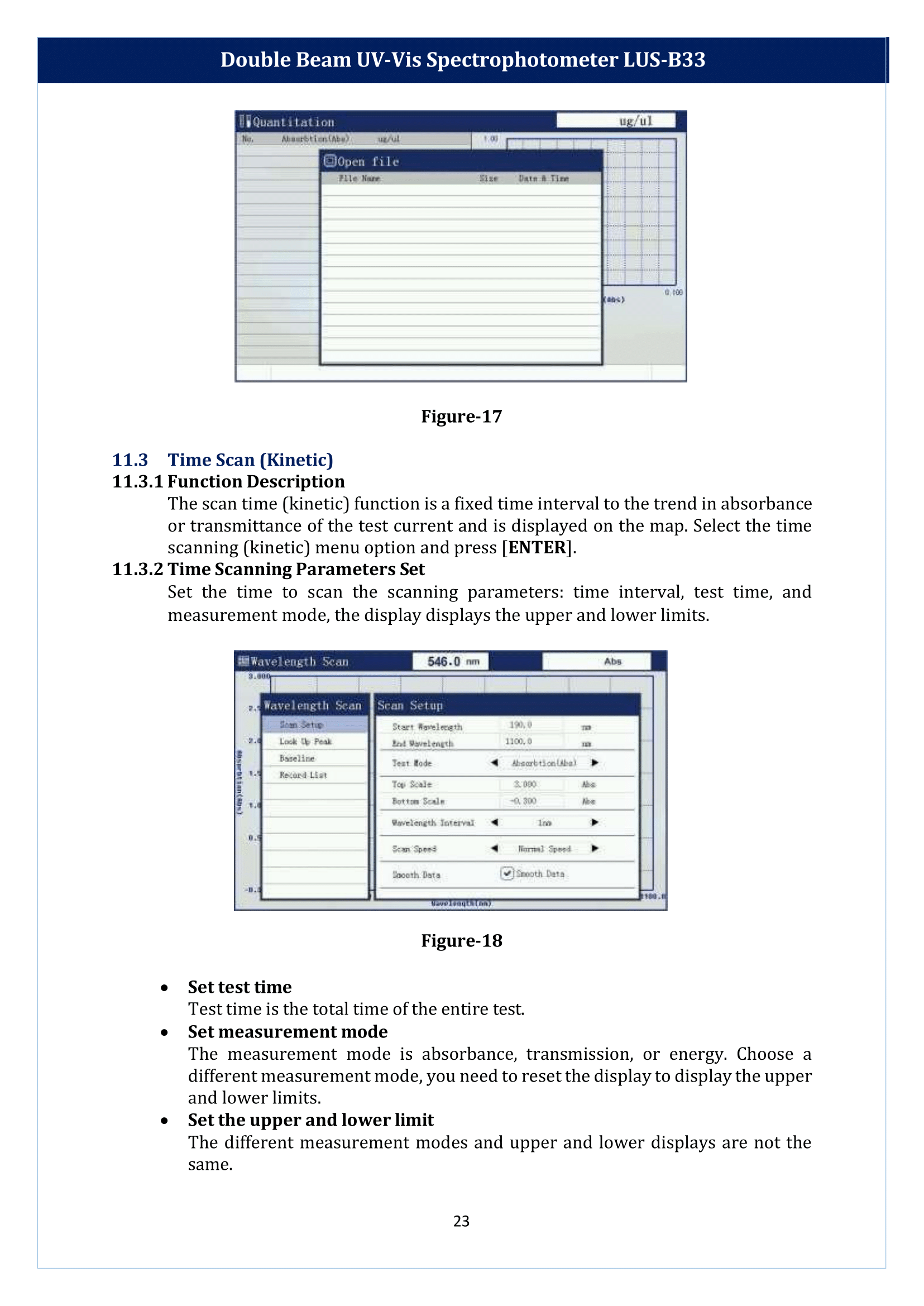 Double Beam UV-Vis Spectrophotometer LUS-B33 Manual