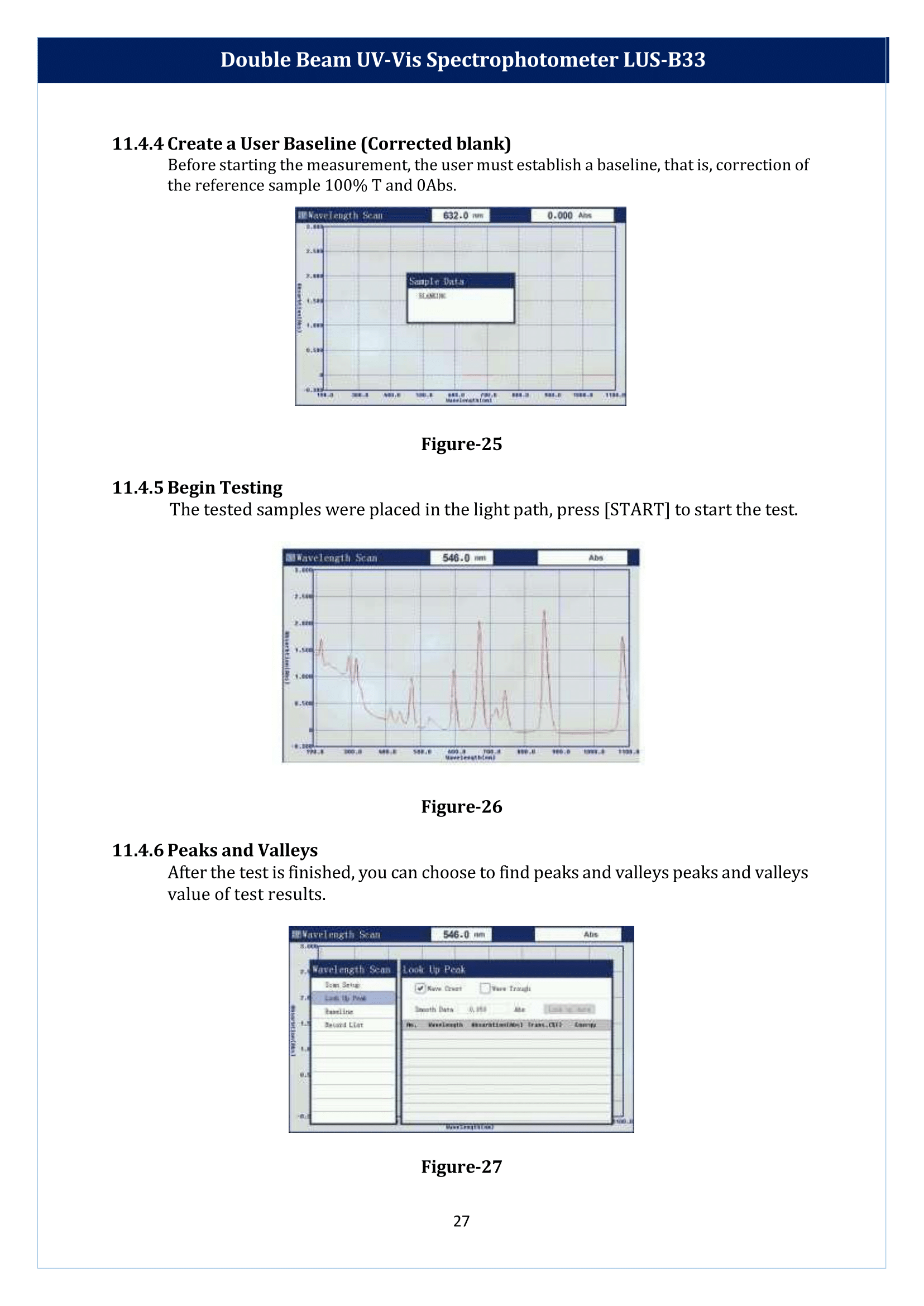 Double Beam UV-Vis Spectrophotometer LUS-B33 Manual