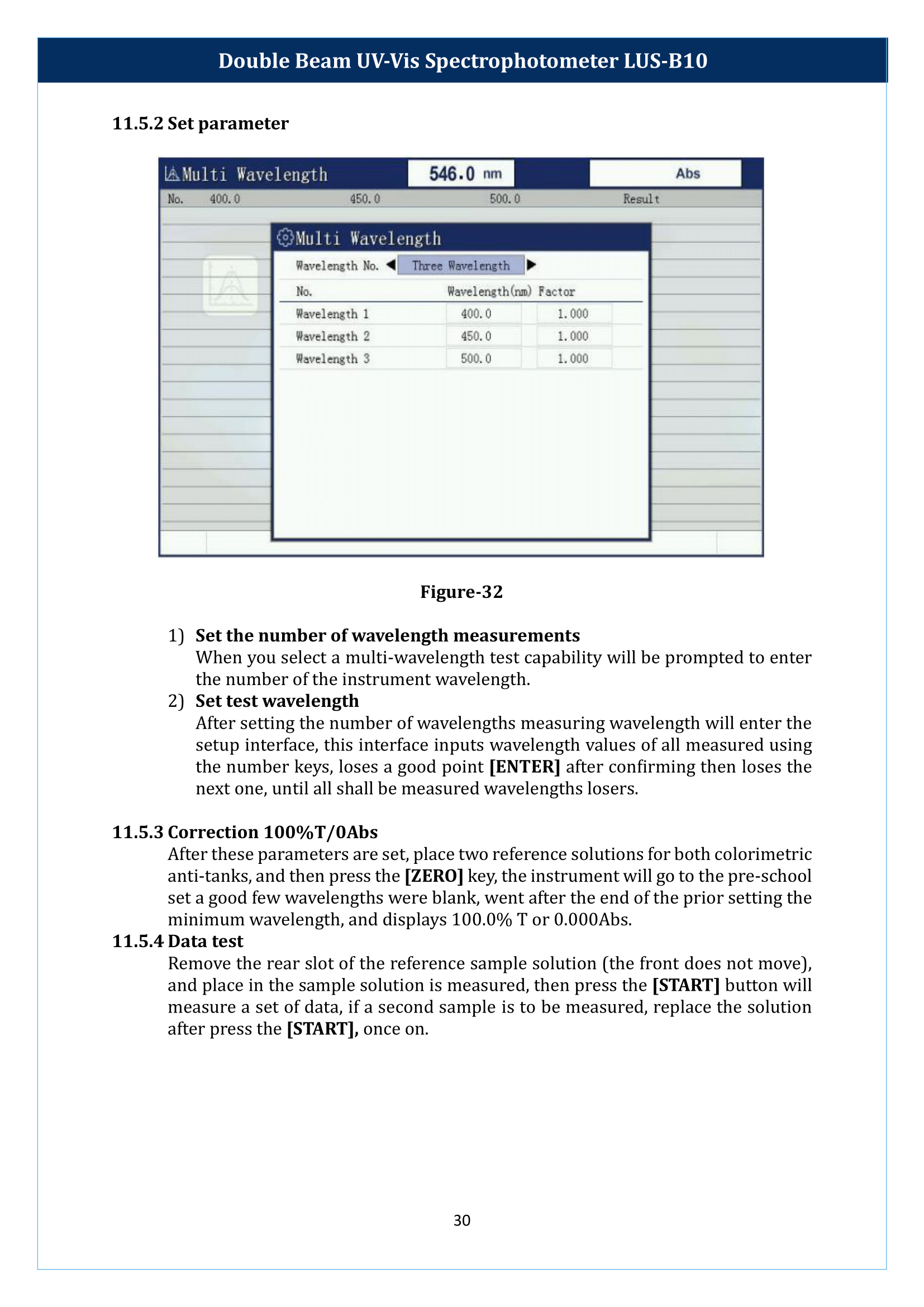 Double Beam UV-Vis Spectrophotometer LUS-B10 Manual