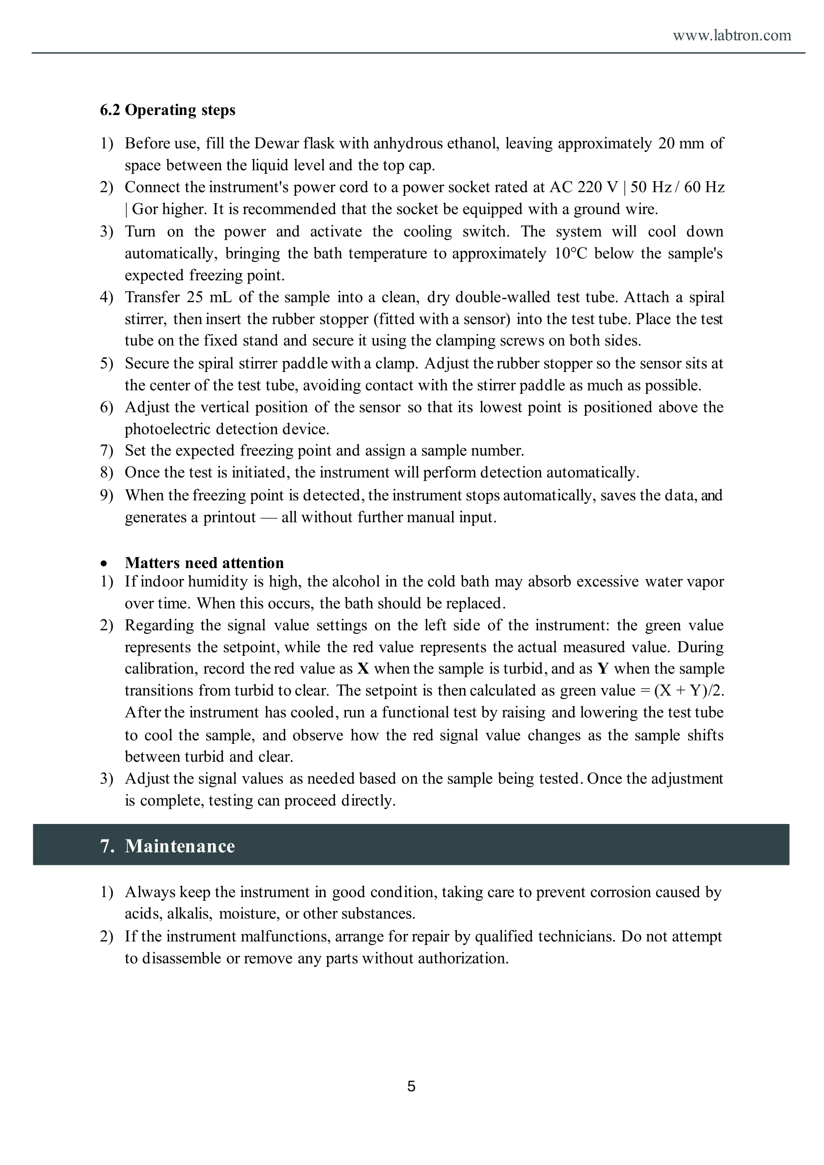 Freezing Point Tester LLTT-A25 Manual