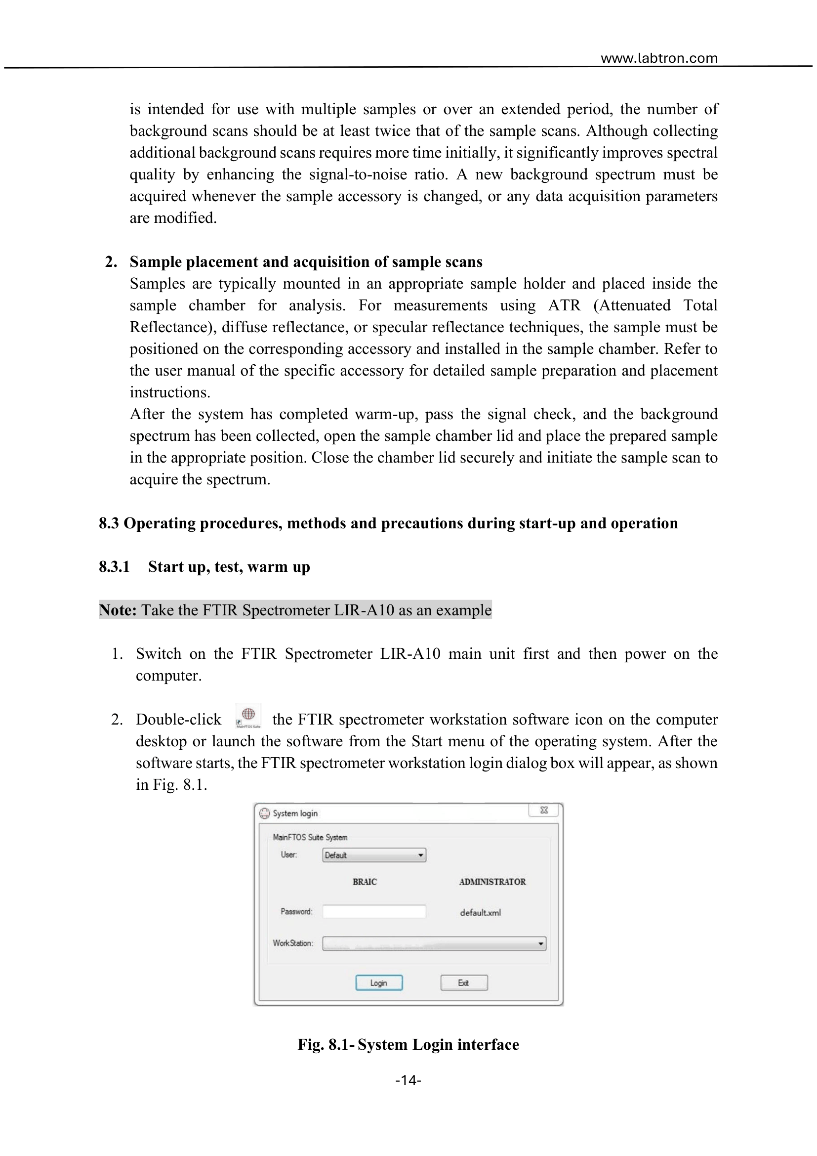FTIR Spectrometer LIR-A10 Manual