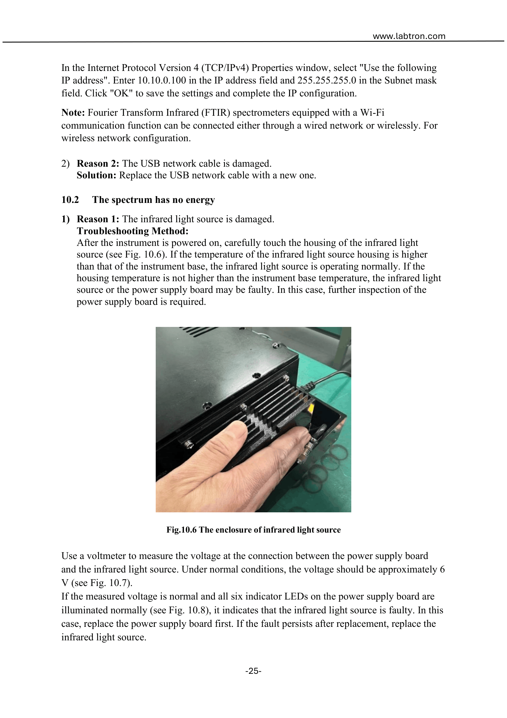 FTIR Spectrometer LIR-A10 Manual