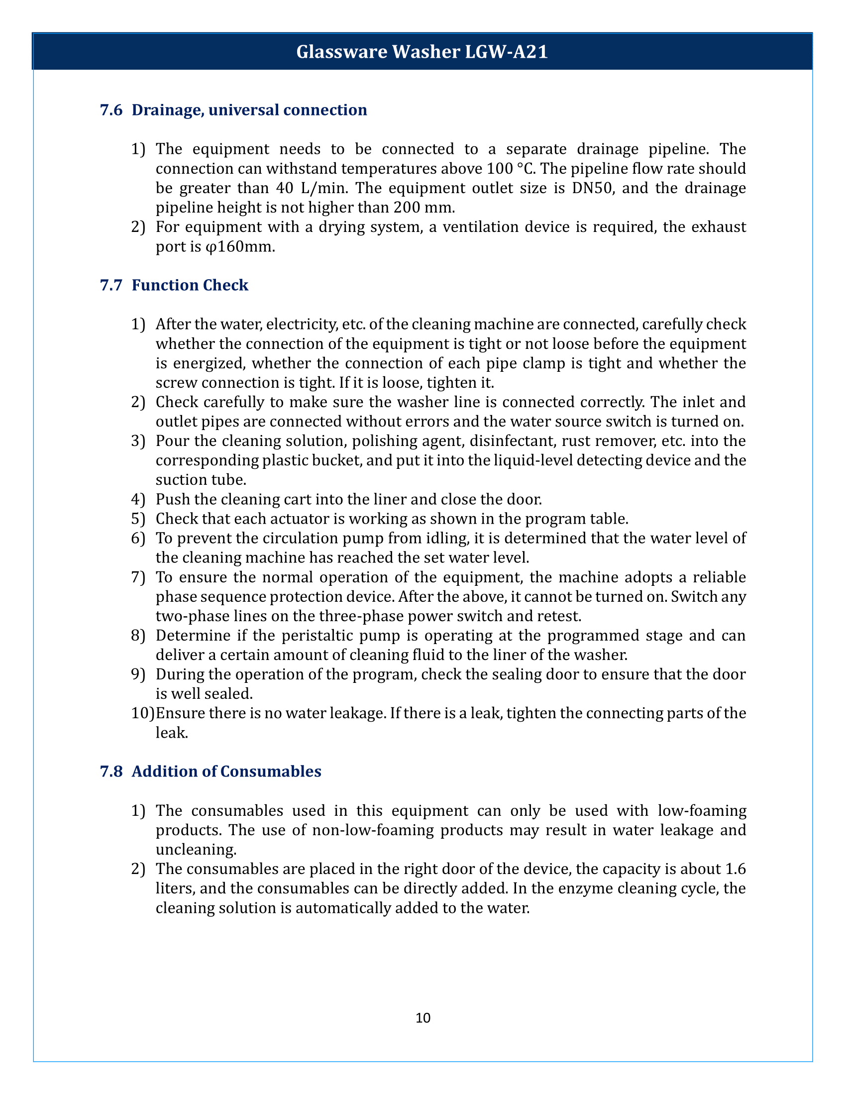 Glassware Washer LGW-A21 Manual
