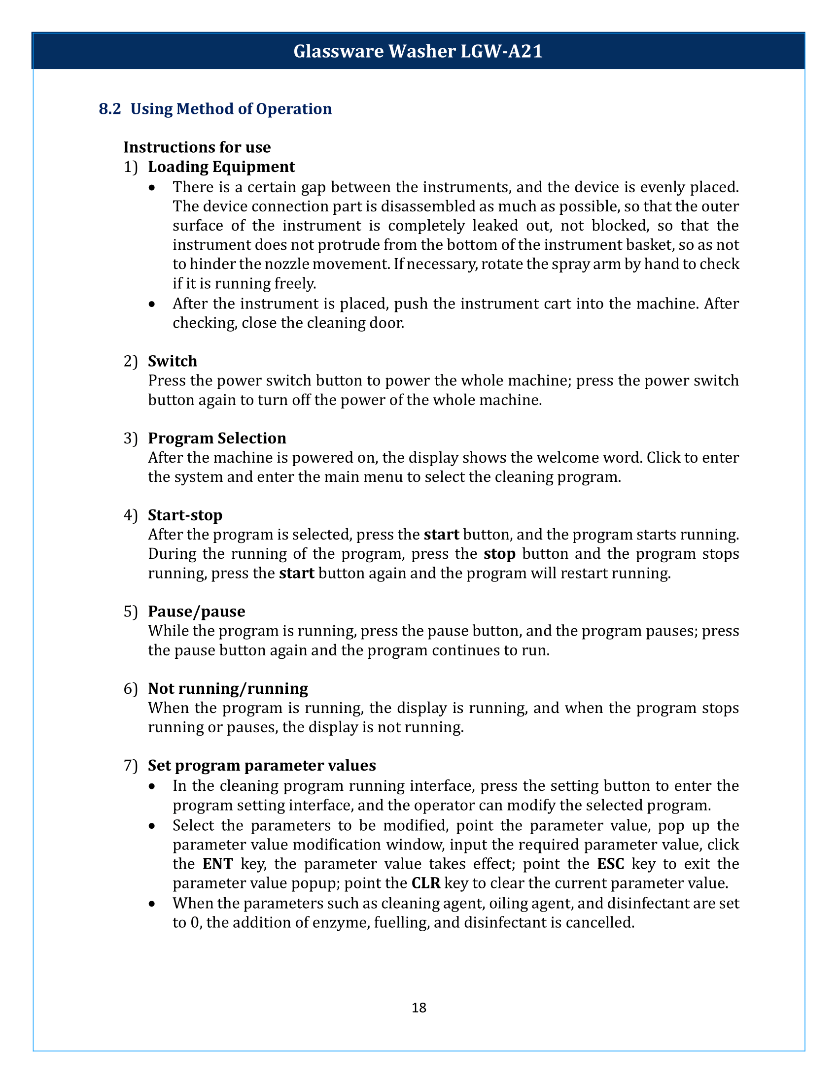 Glassware Washer LGW-A21 Manual