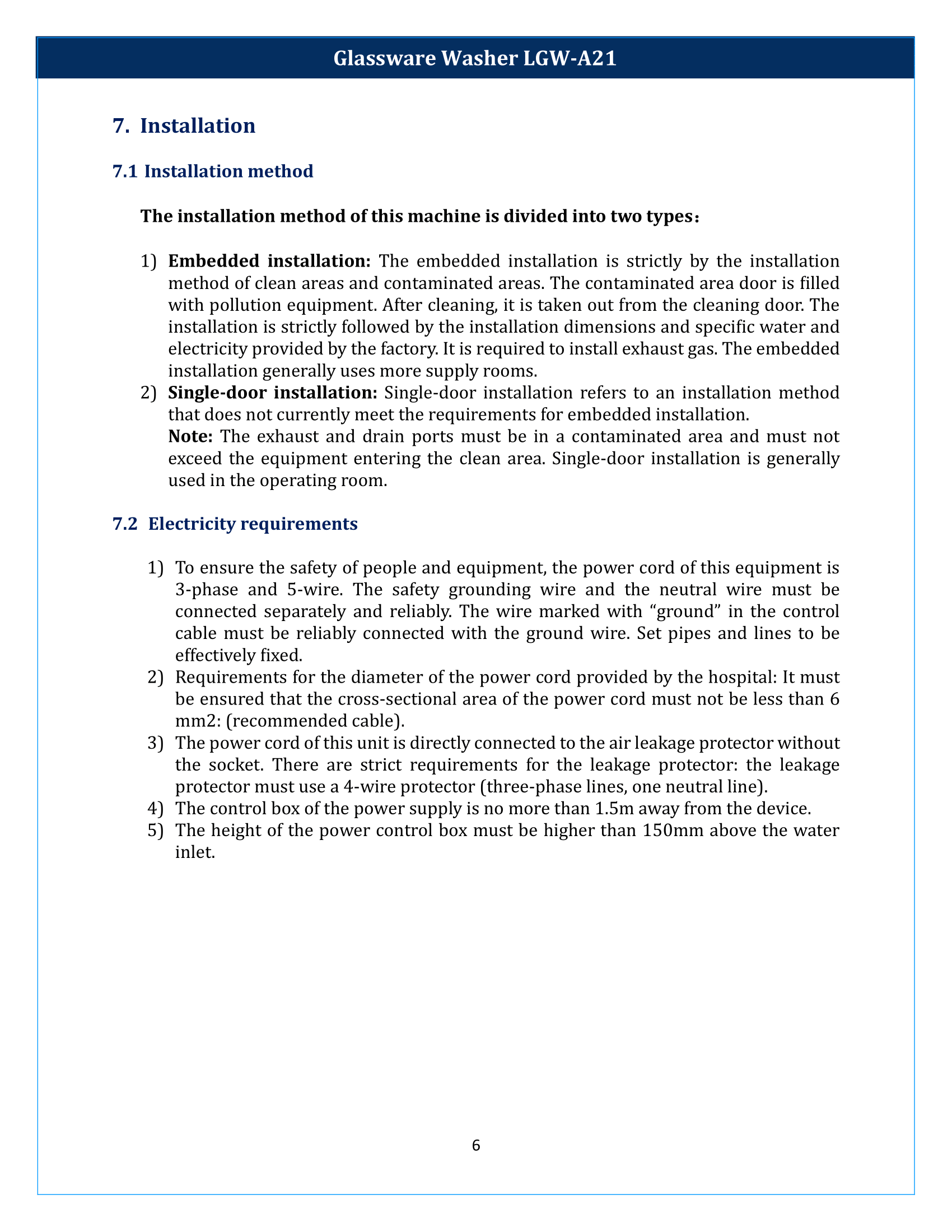 Glassware Washer LGW-A21 Manual