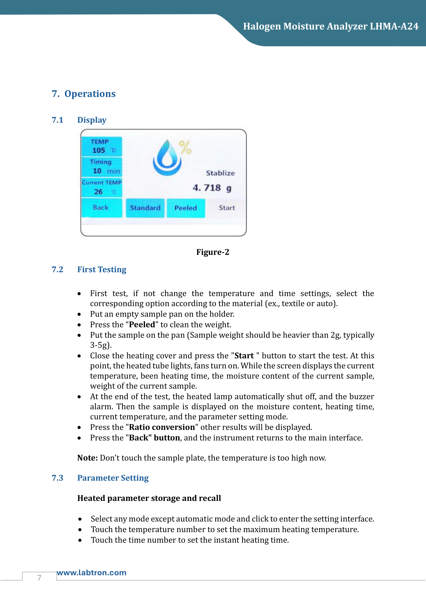 Halogen Moisture Analyzer LHMA-A24 Manual