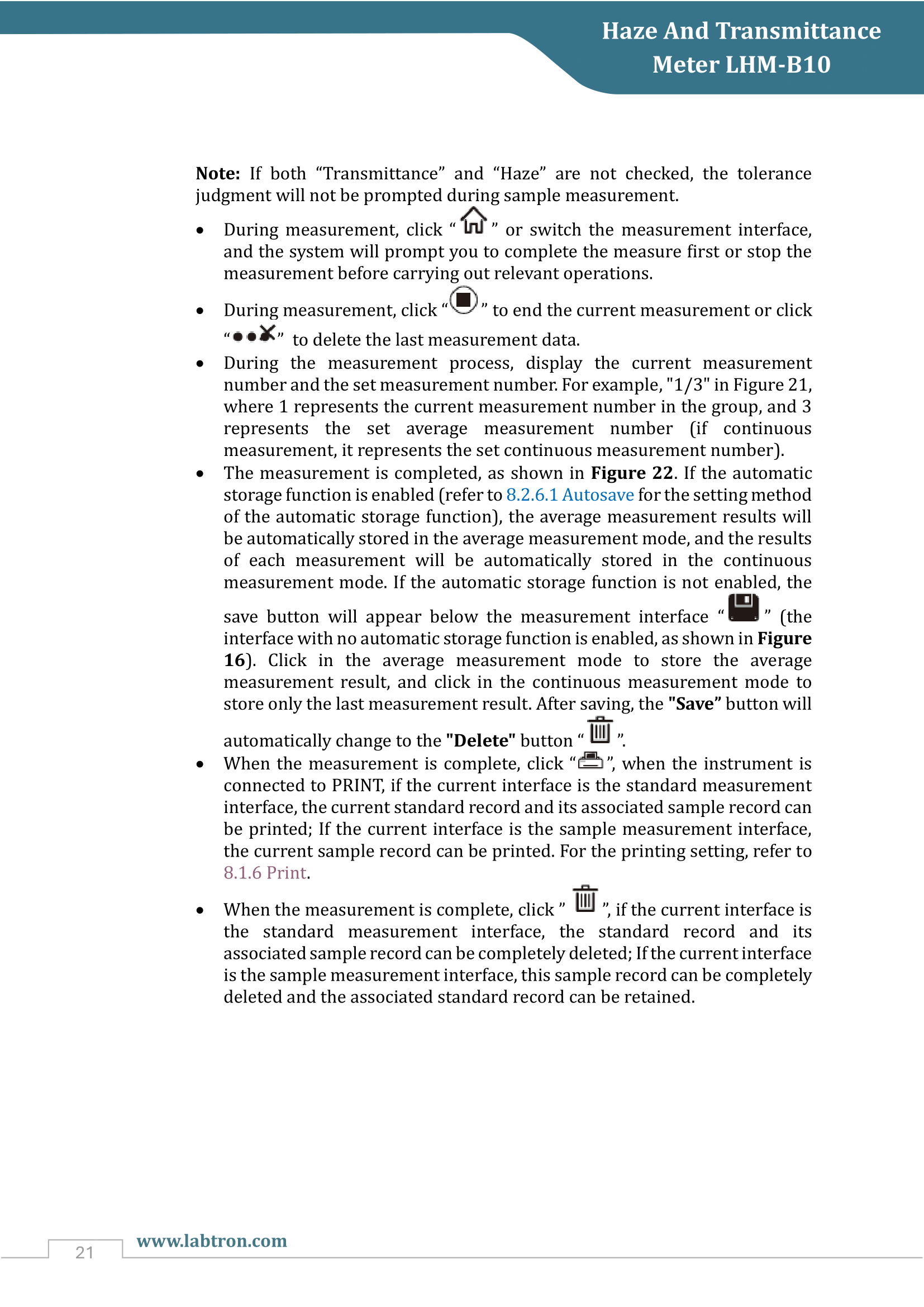 Haze And Transmittance Meter LHM-B10 Manual
