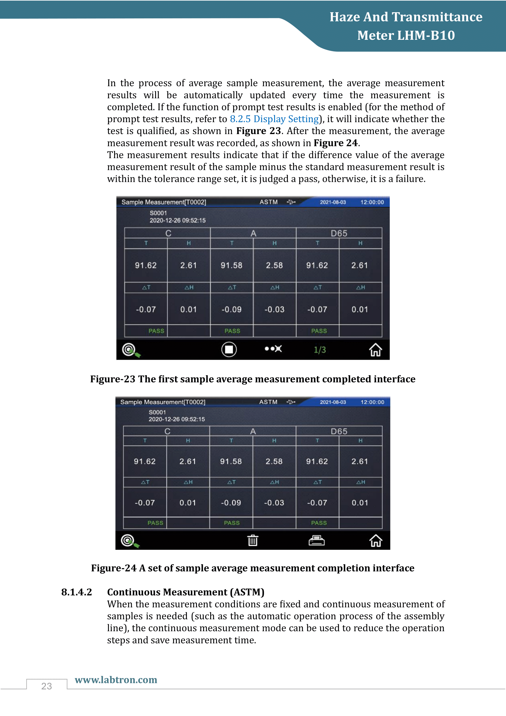 Haze And Transmittance Meter LHM-B10 Manual