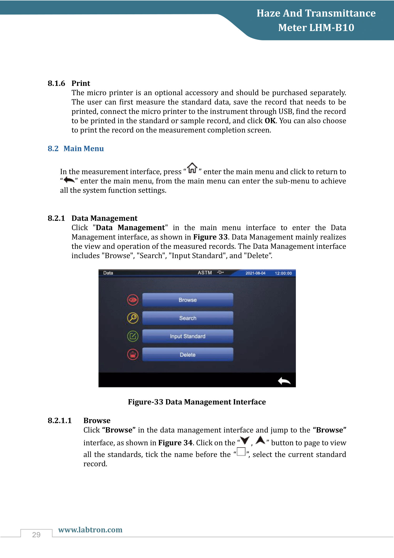 Haze And Transmittance Meter LHM-B10 Manual