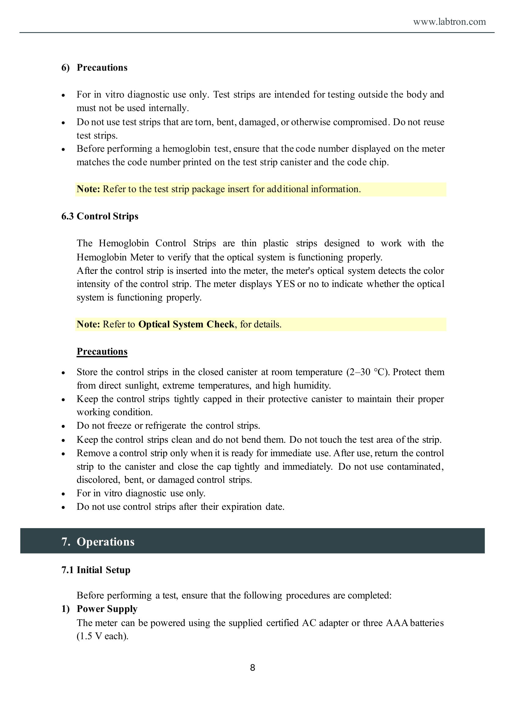 Hemoglobin Analyzer LAHA-A11 Manual