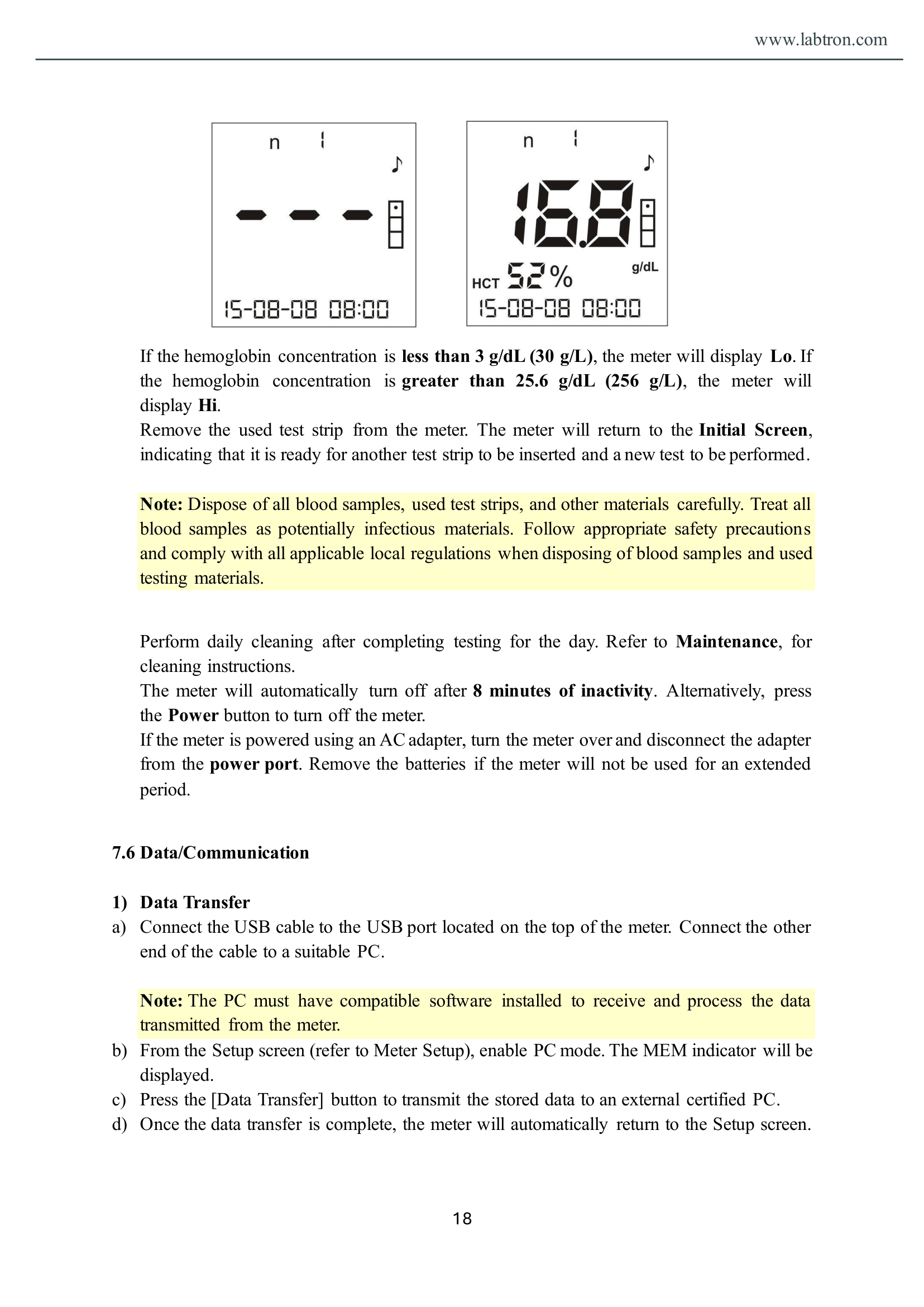 Hemoglobin Analyzer LAHA-A11 Manual