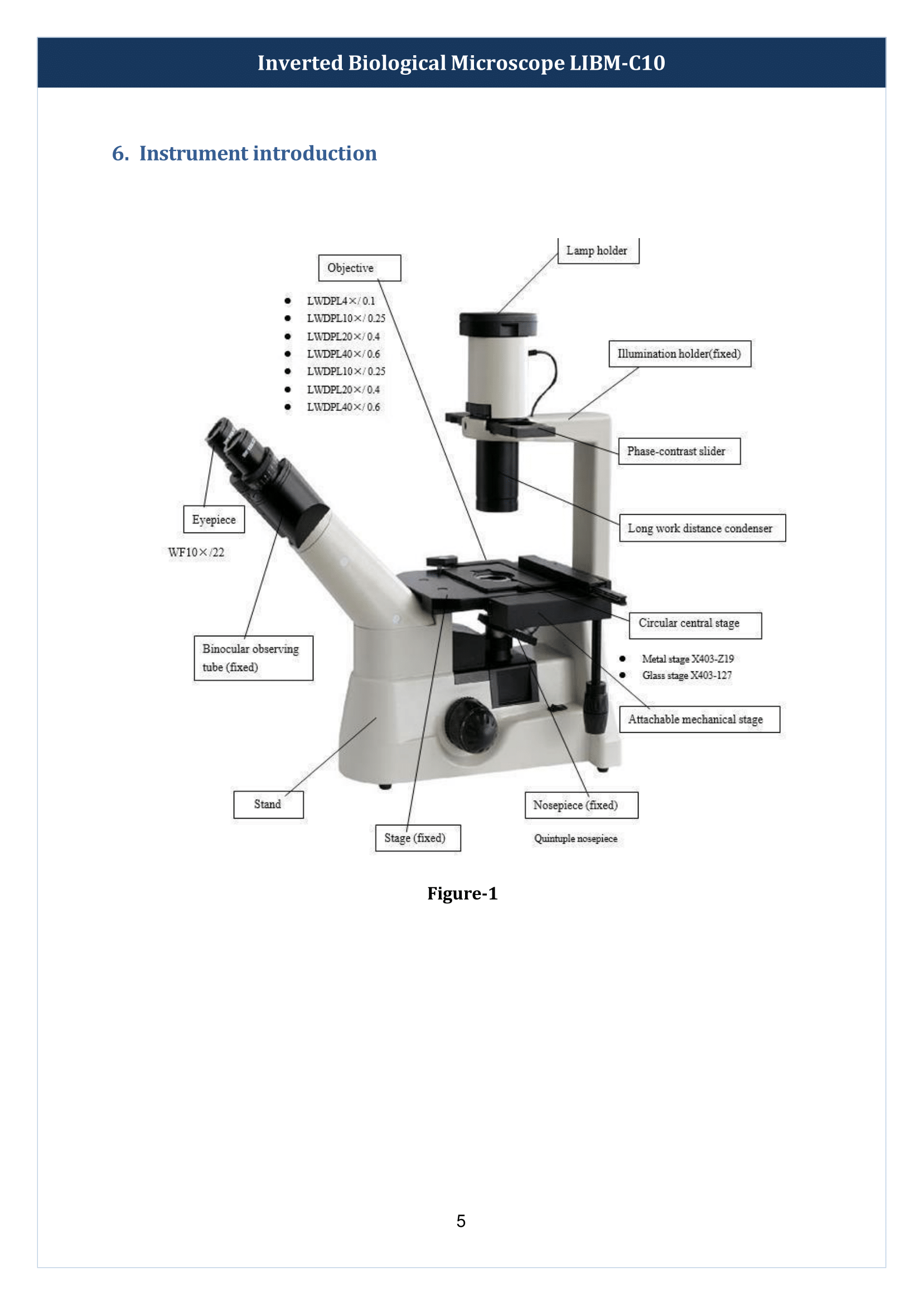 Inverted Biological Microscope LIBM-C10 Manual