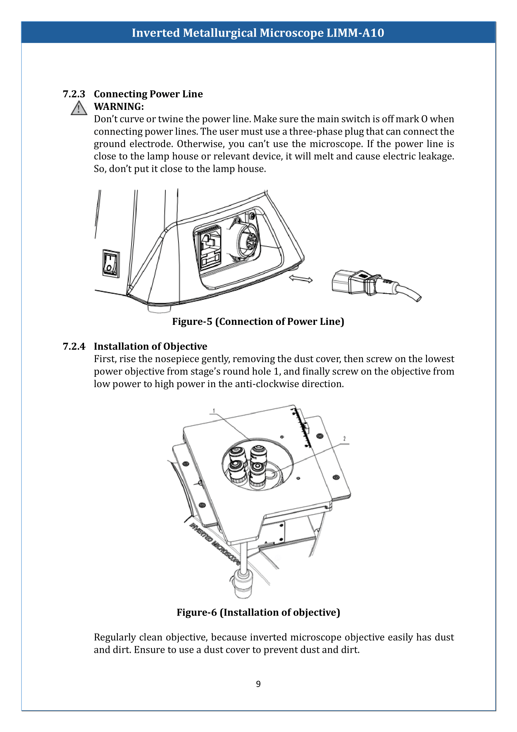 Inverted Metallurgical Microscope LIMM-A10 Manual