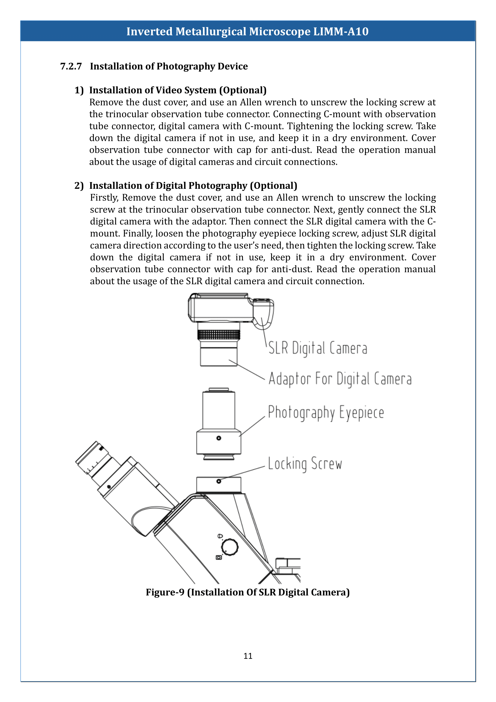 Inverted Metallurgical Microscope LIMM-A10 Manual