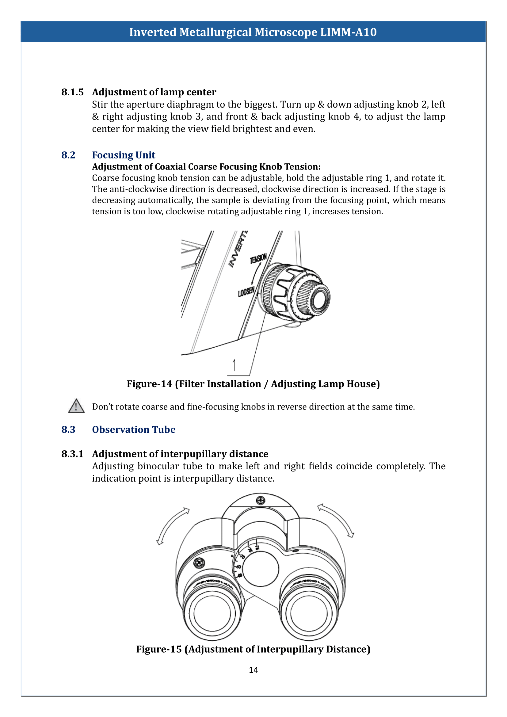 Inverted Metallurgical Microscope LIMM-A10 Manual