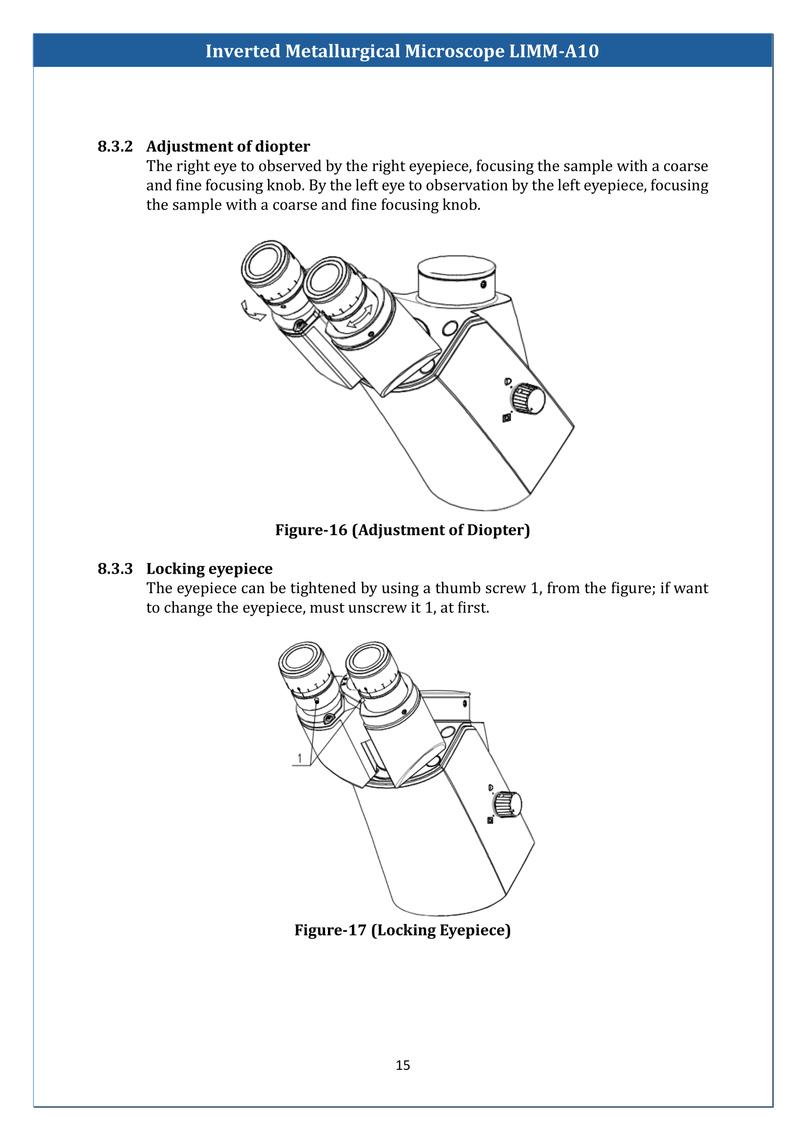 Inverted Metallurgical Microscope LIMM-A10 Manual