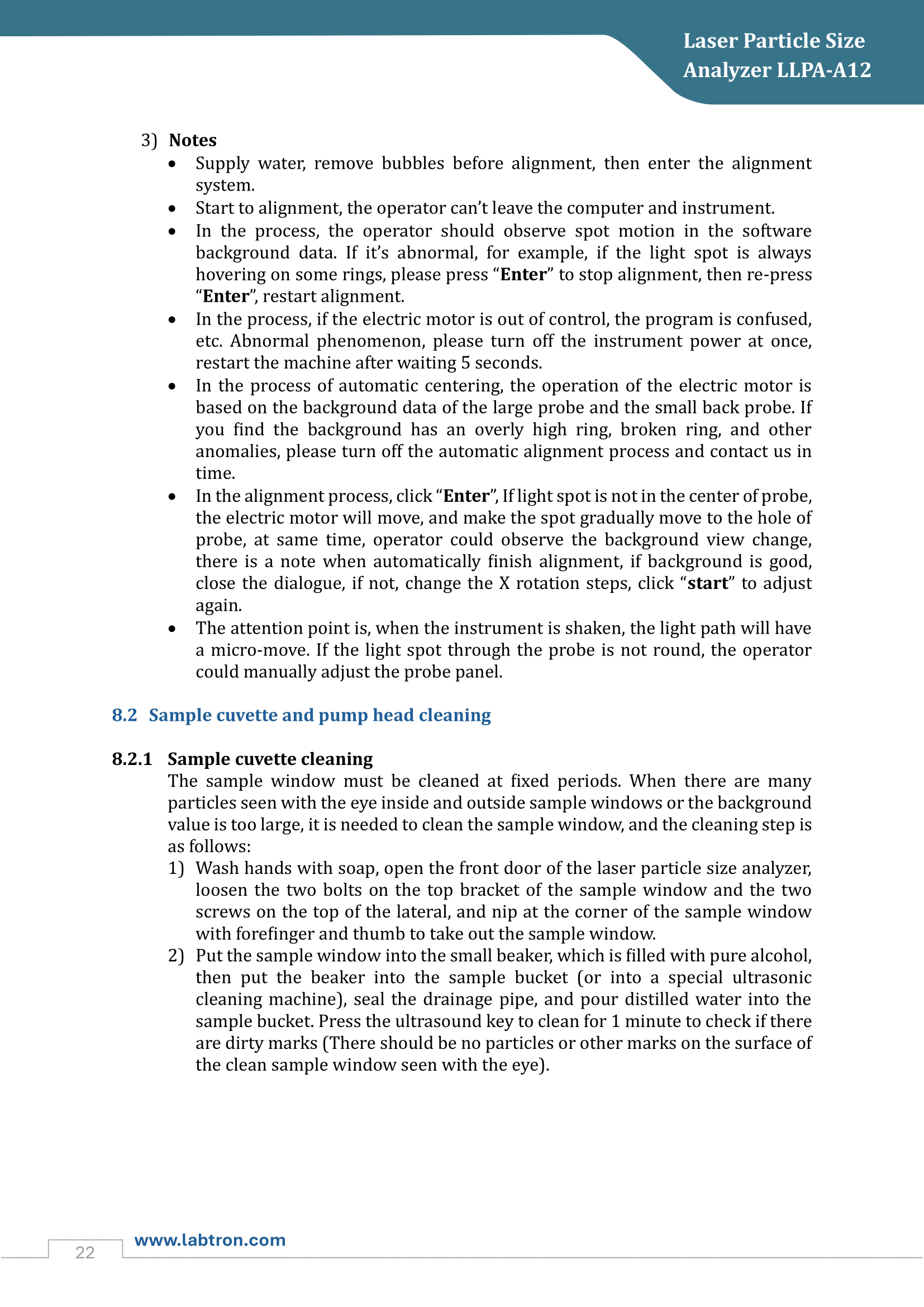 Laser Particle Size Analyzer LLPA-A12 Manual