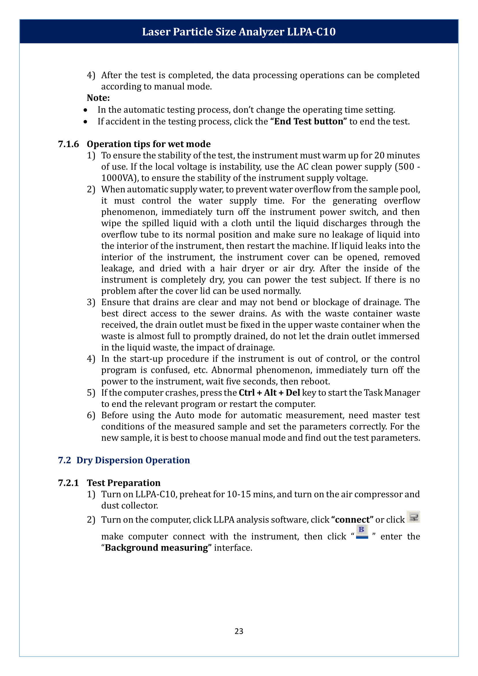 Laser Particle Size Analyzer LLPA-C10 Manual
