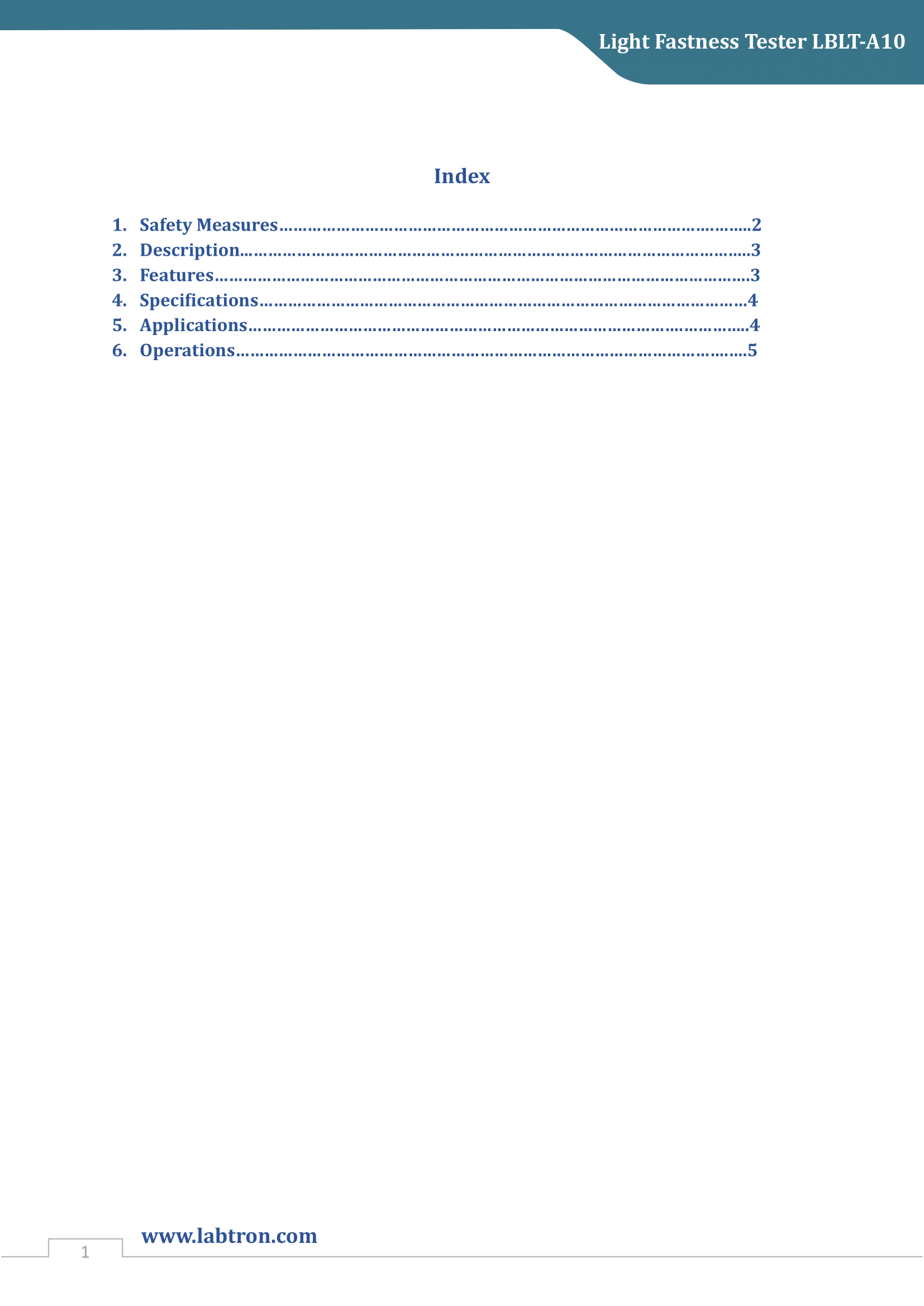 Light Fastness Tester LBLT-A10 Manual
