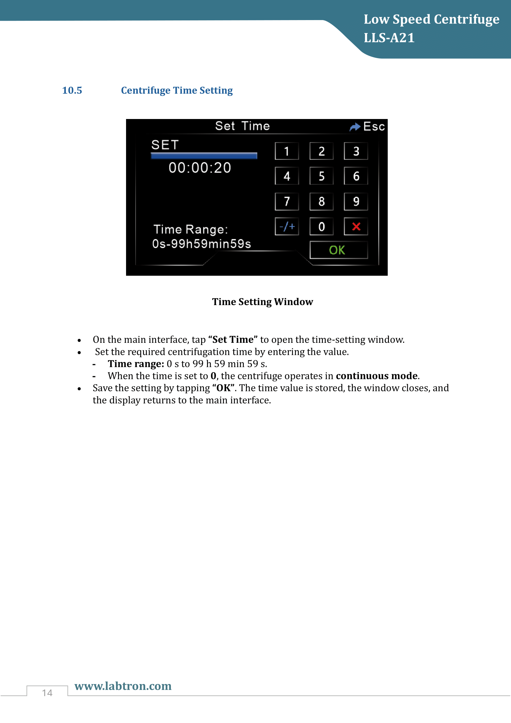 Low Speed Centrifuge LLS-A21 Manual