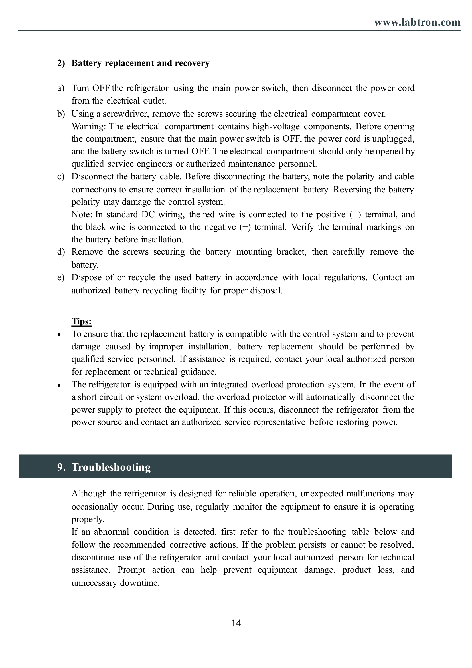 Medical Refrigerator LMR-A21 Manual