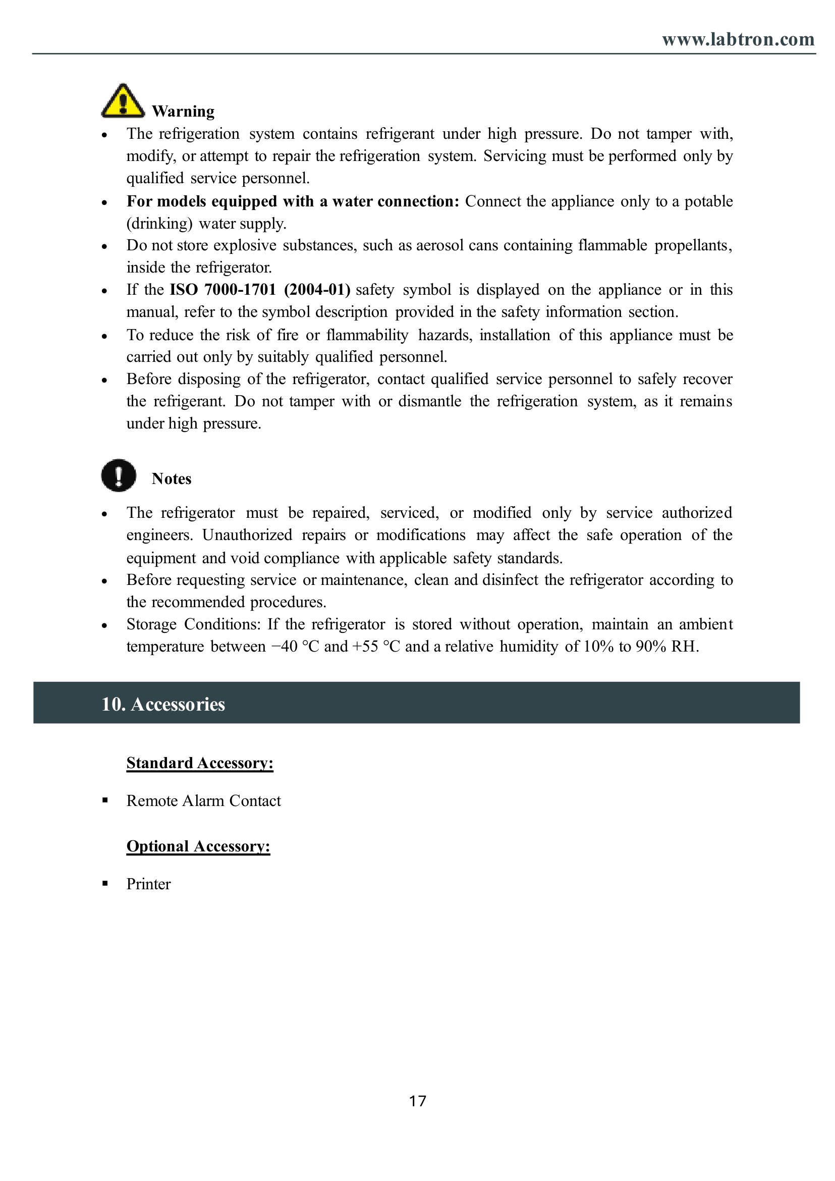 Medical Refrigerator LMR-A21 Manual