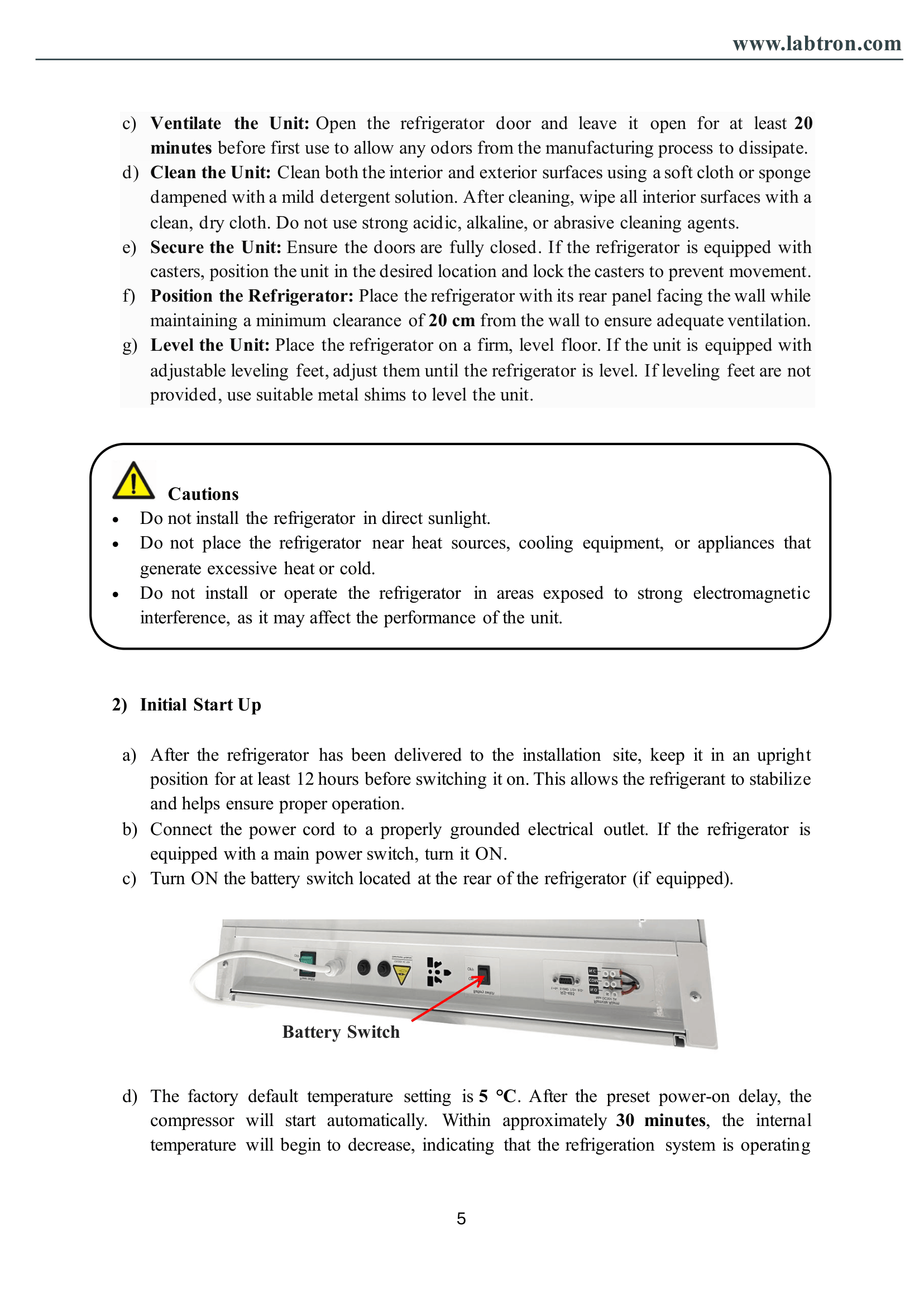 Medical Refrigerator LMR-A21 Manual
