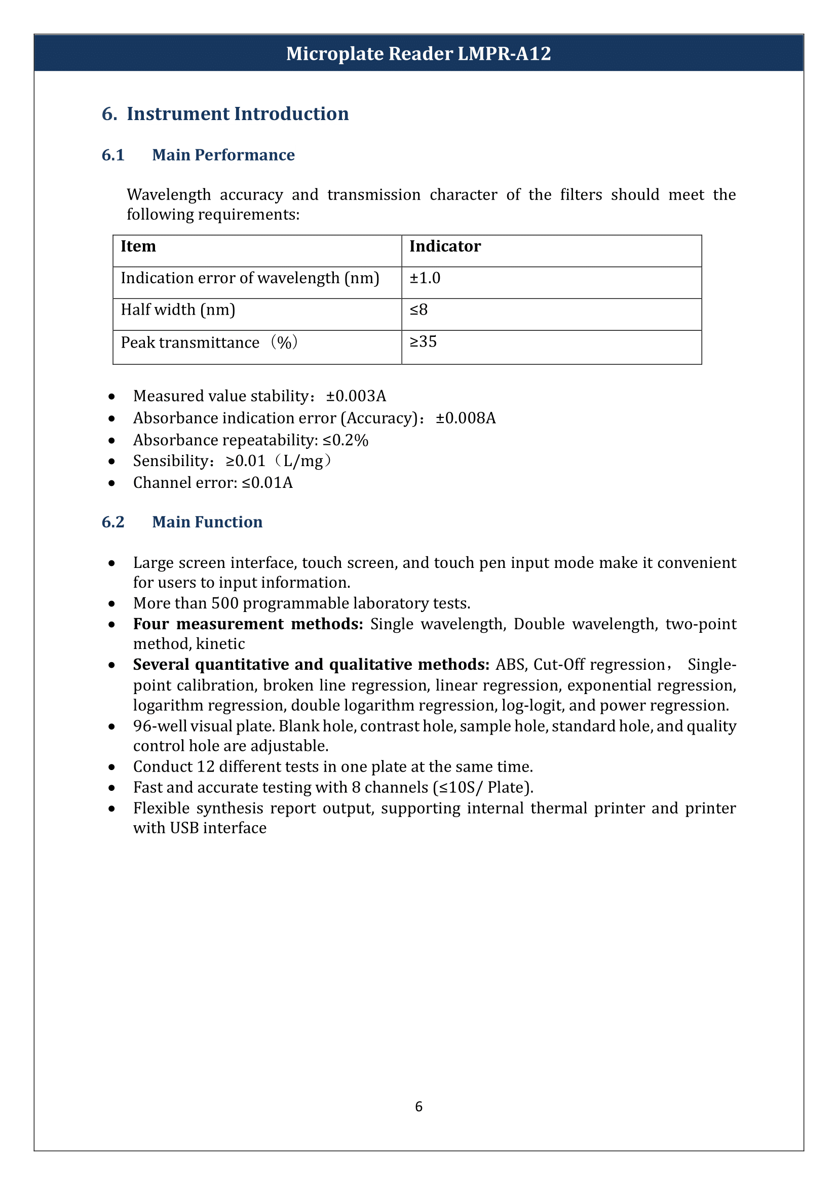 Microplate Reader LMPR-A12 Manual