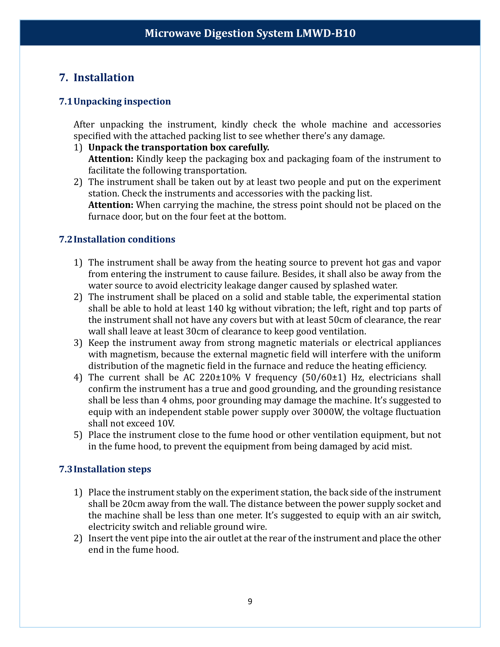 Microwave Digestion System LMWD-B10 Manual