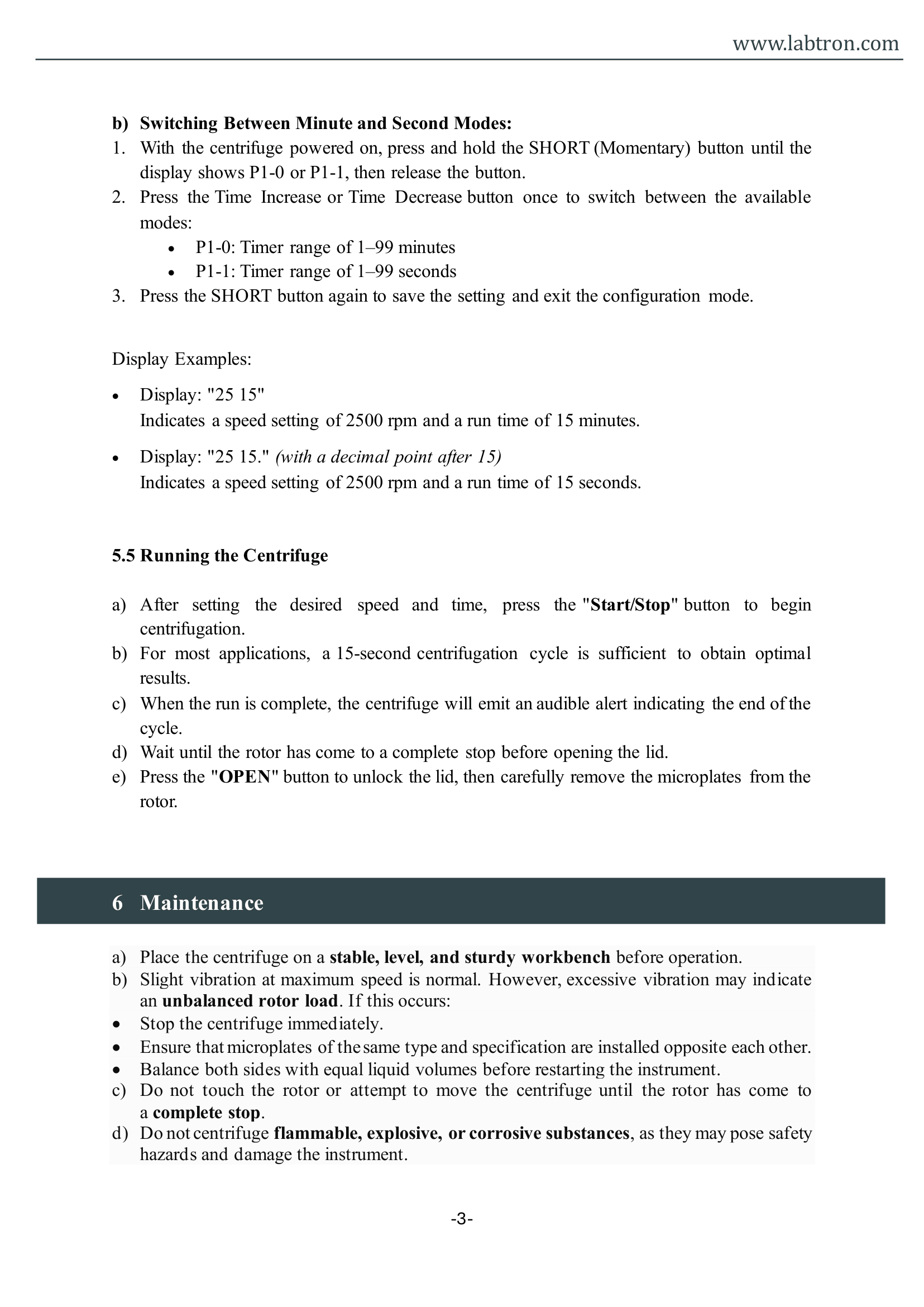 Mini Centrifuge LMI-E13 Manual