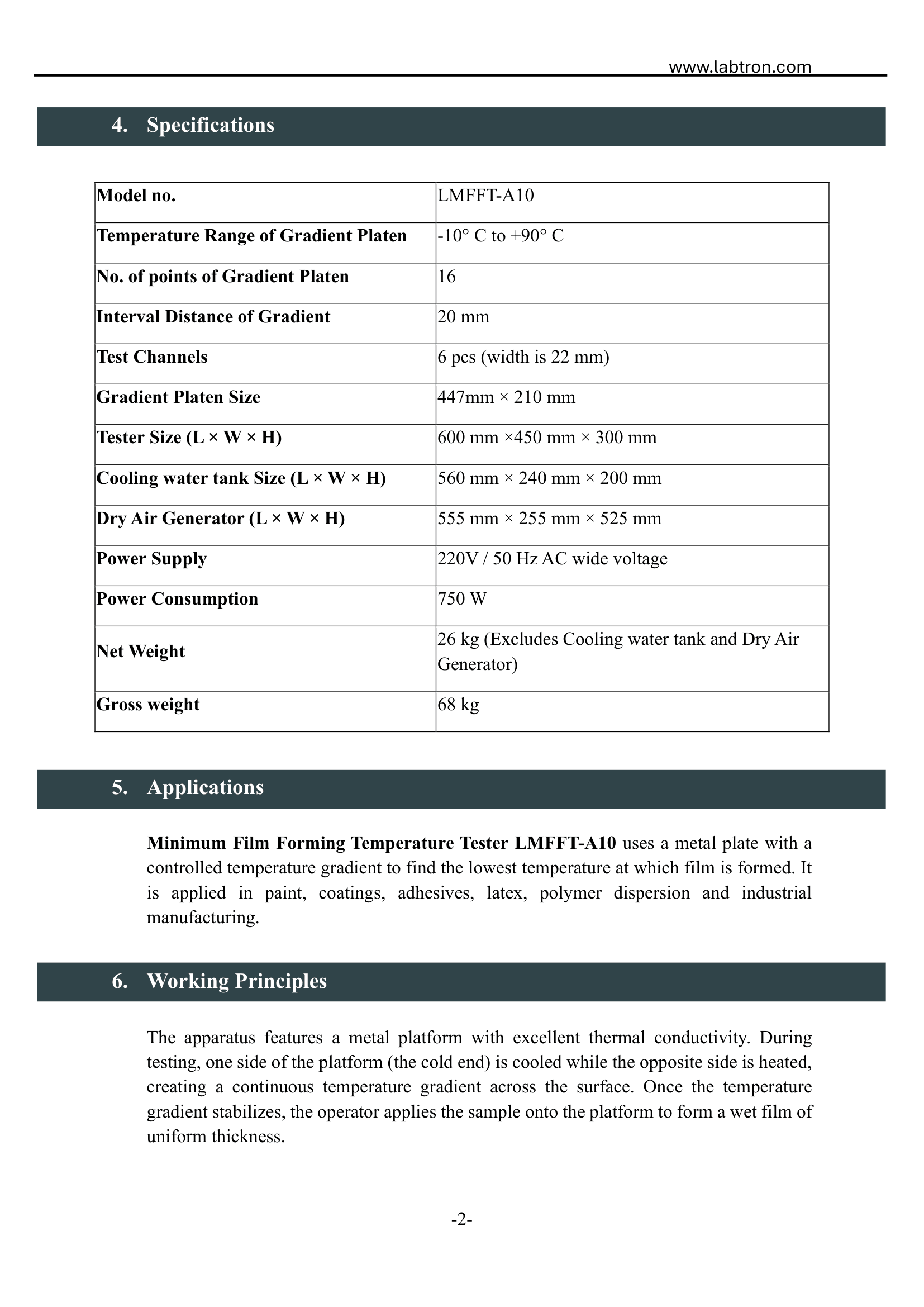 Minimum Film Forming Temperature Tester LMFFT-A10 Manual