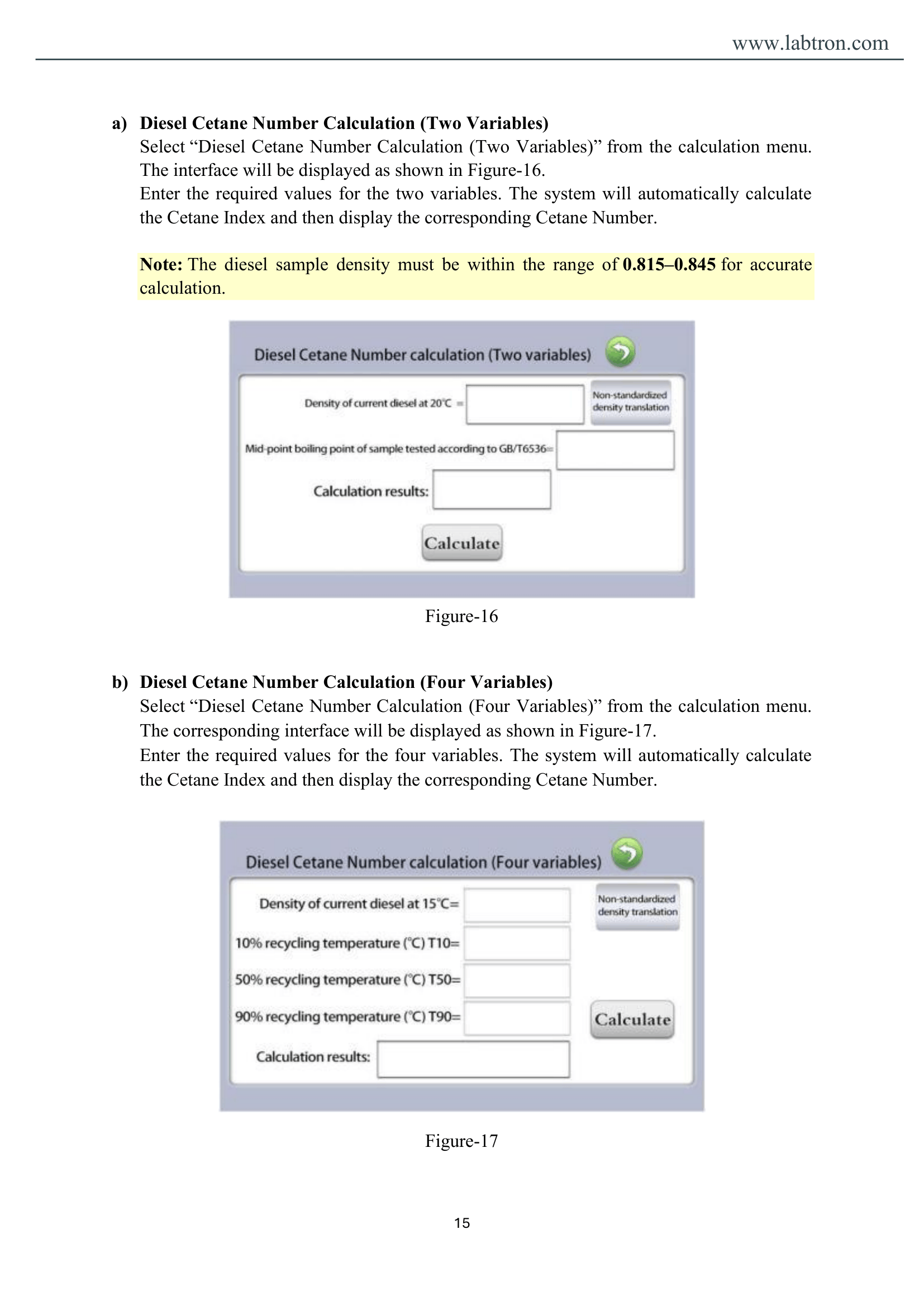 Octane & Cetane Analyzer LOCT-A10 Manual