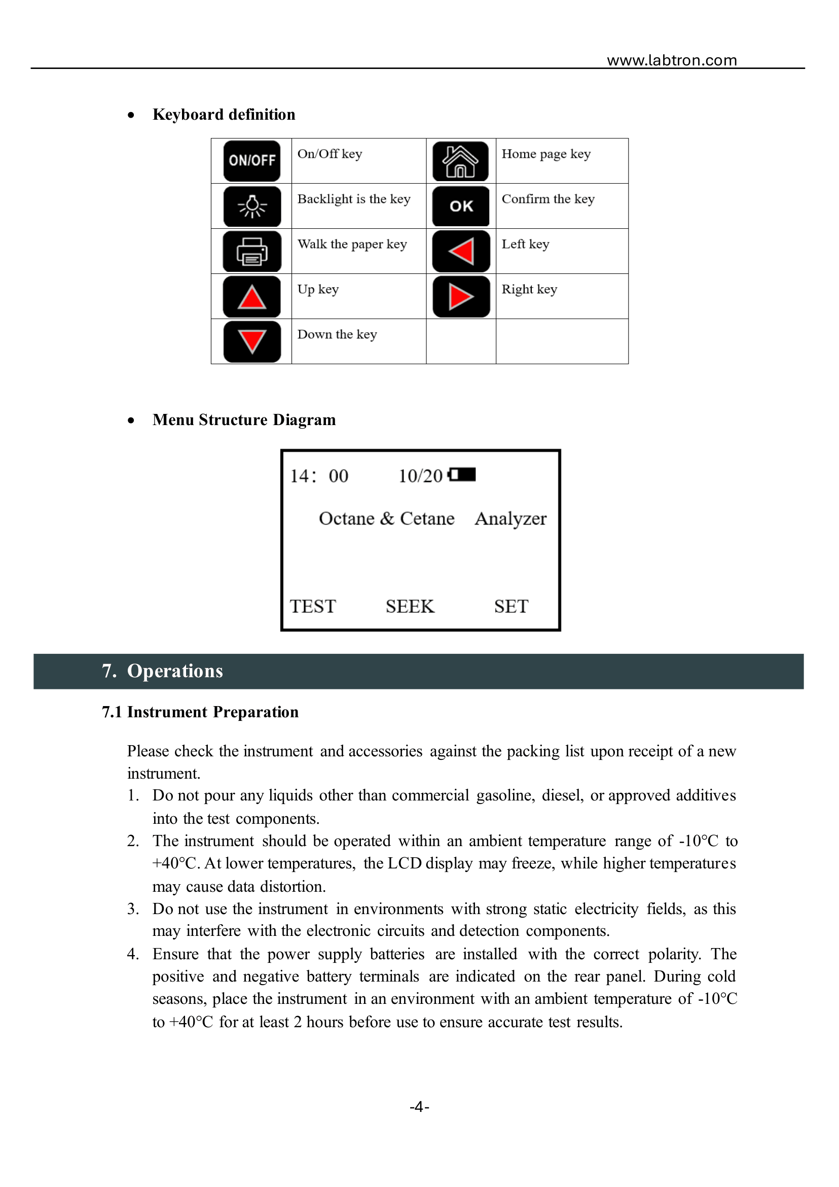 Octane & Cetane Analyzer LOCT-A20 Manual