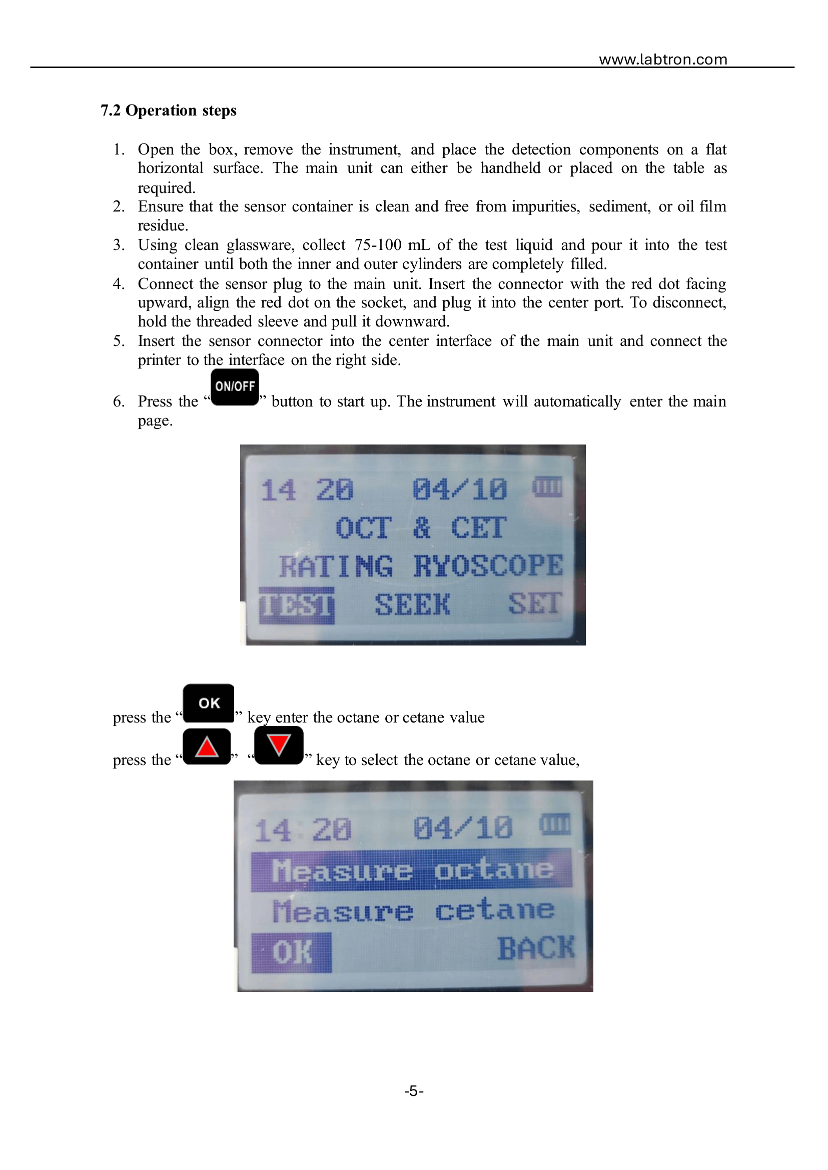 Octane & Cetane Analyzer LOCT-A20 Manual