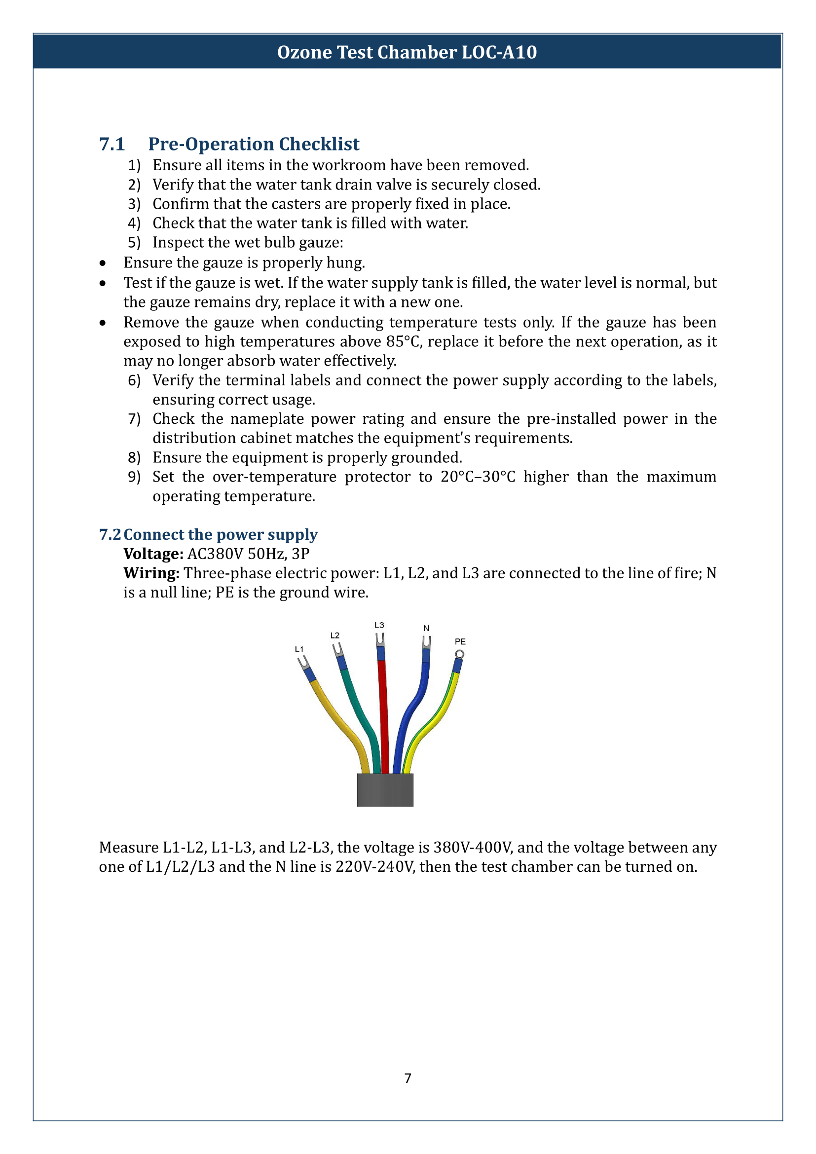 Ozone Test Chamber LOC-A10 Manual