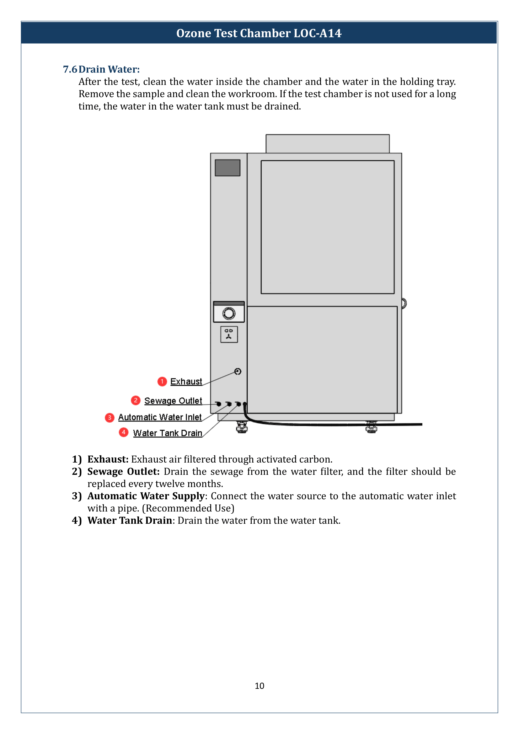 Ozone Test Chamber LOC-A14 Manual