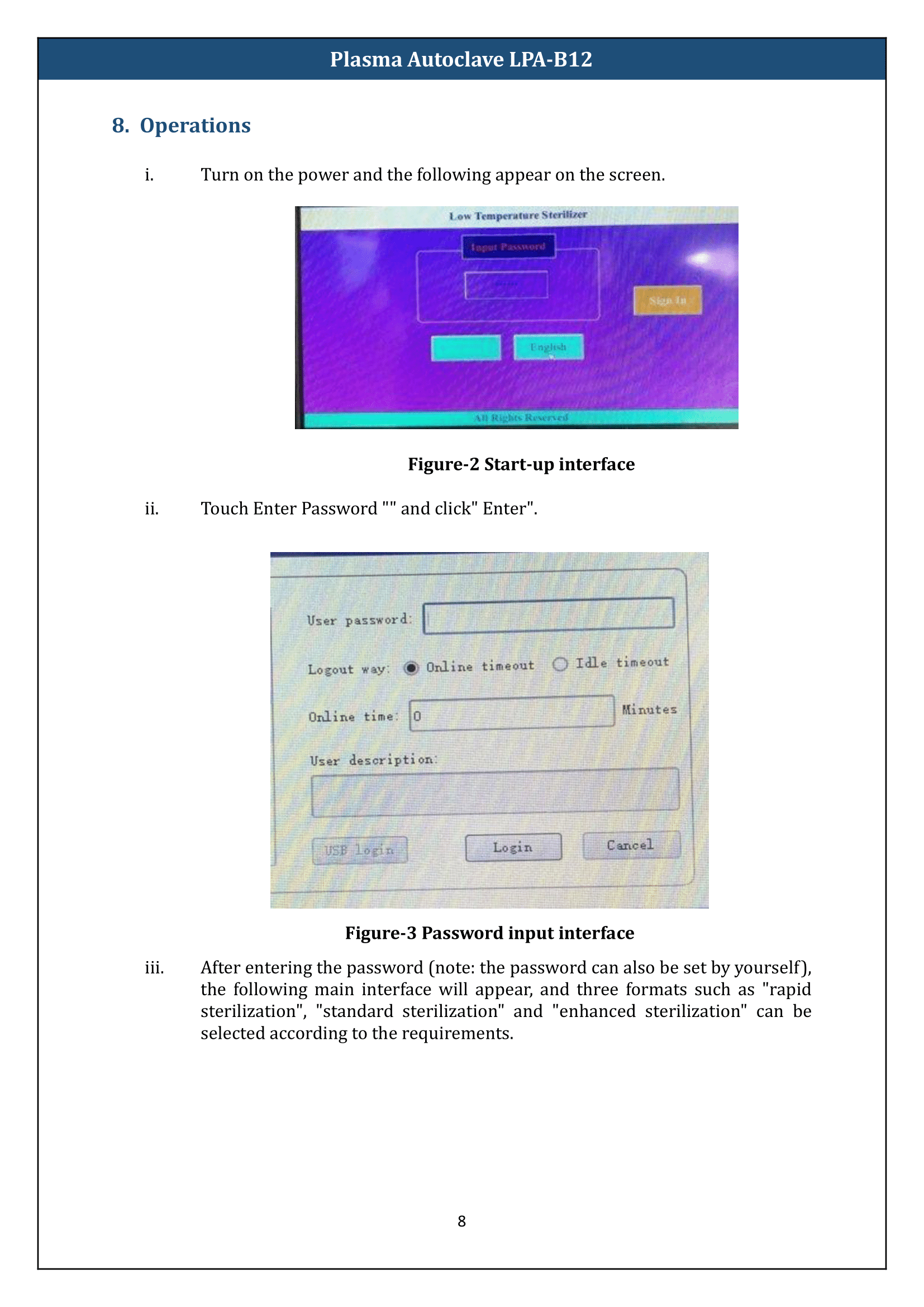 Plasma Autoclave LPA-B12 Manual