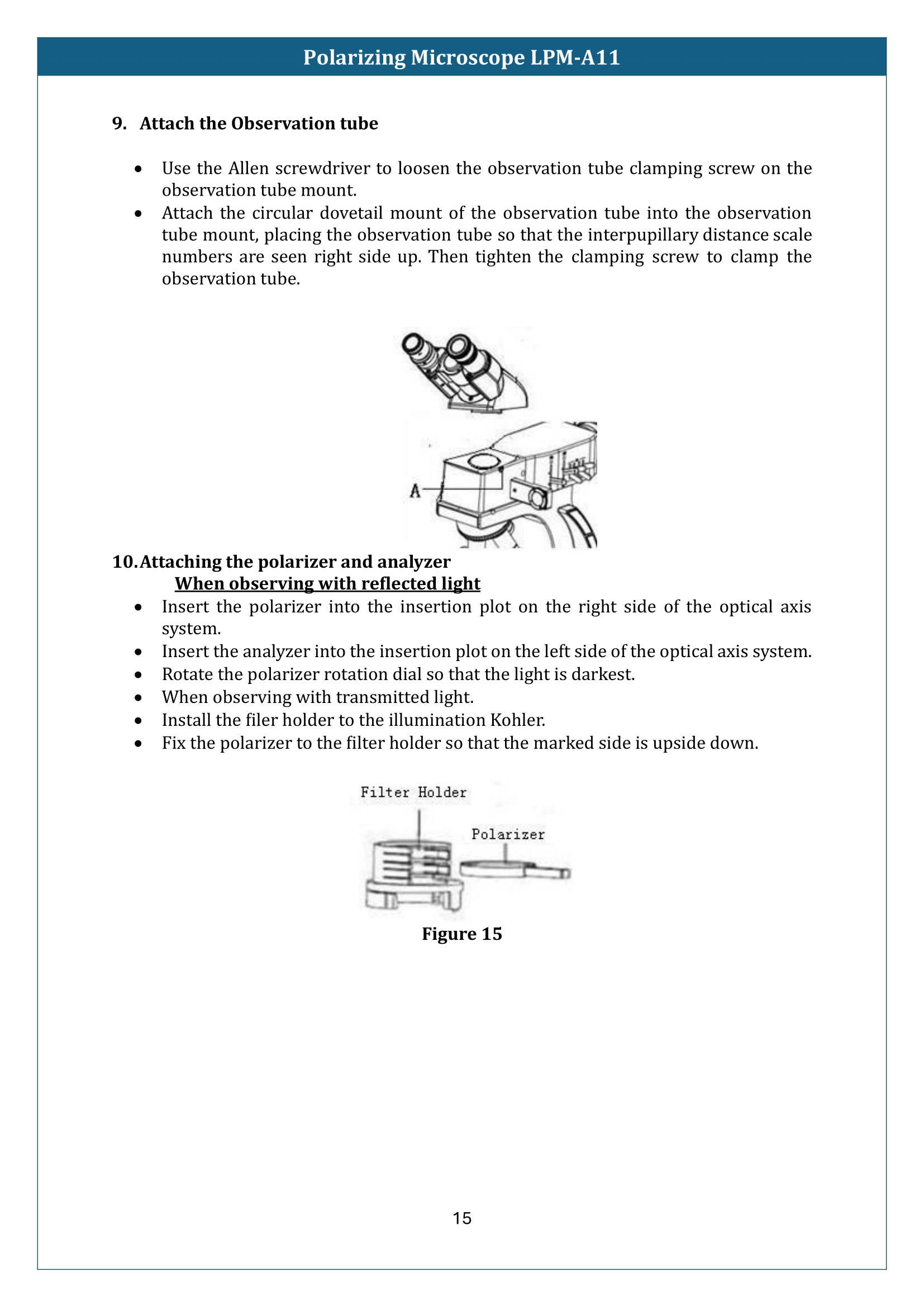 Polarizing Microscope LPM-A11 Manual