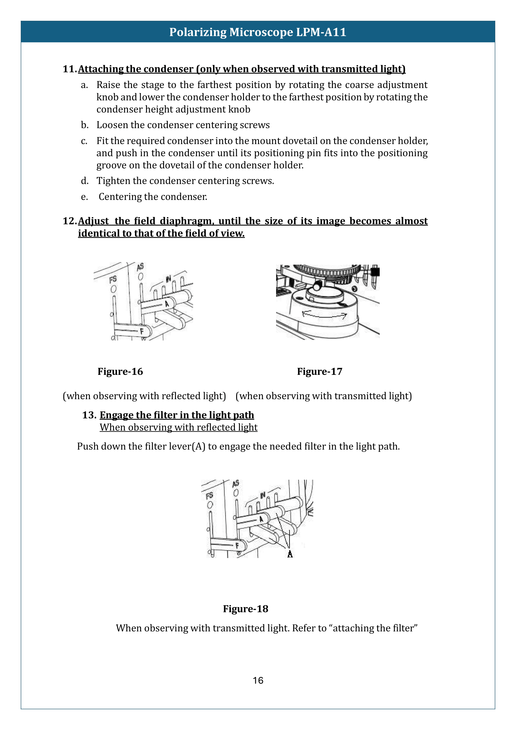 Polarizing Microscope LPM-A11 Manual