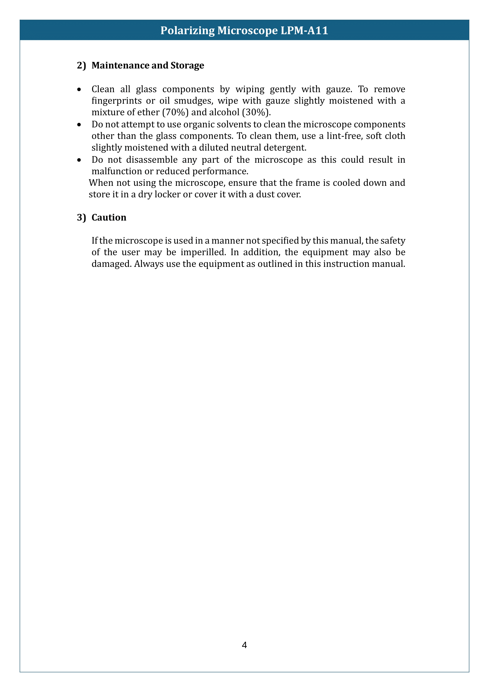 Polarizing Microscope LPM-A11 Manual