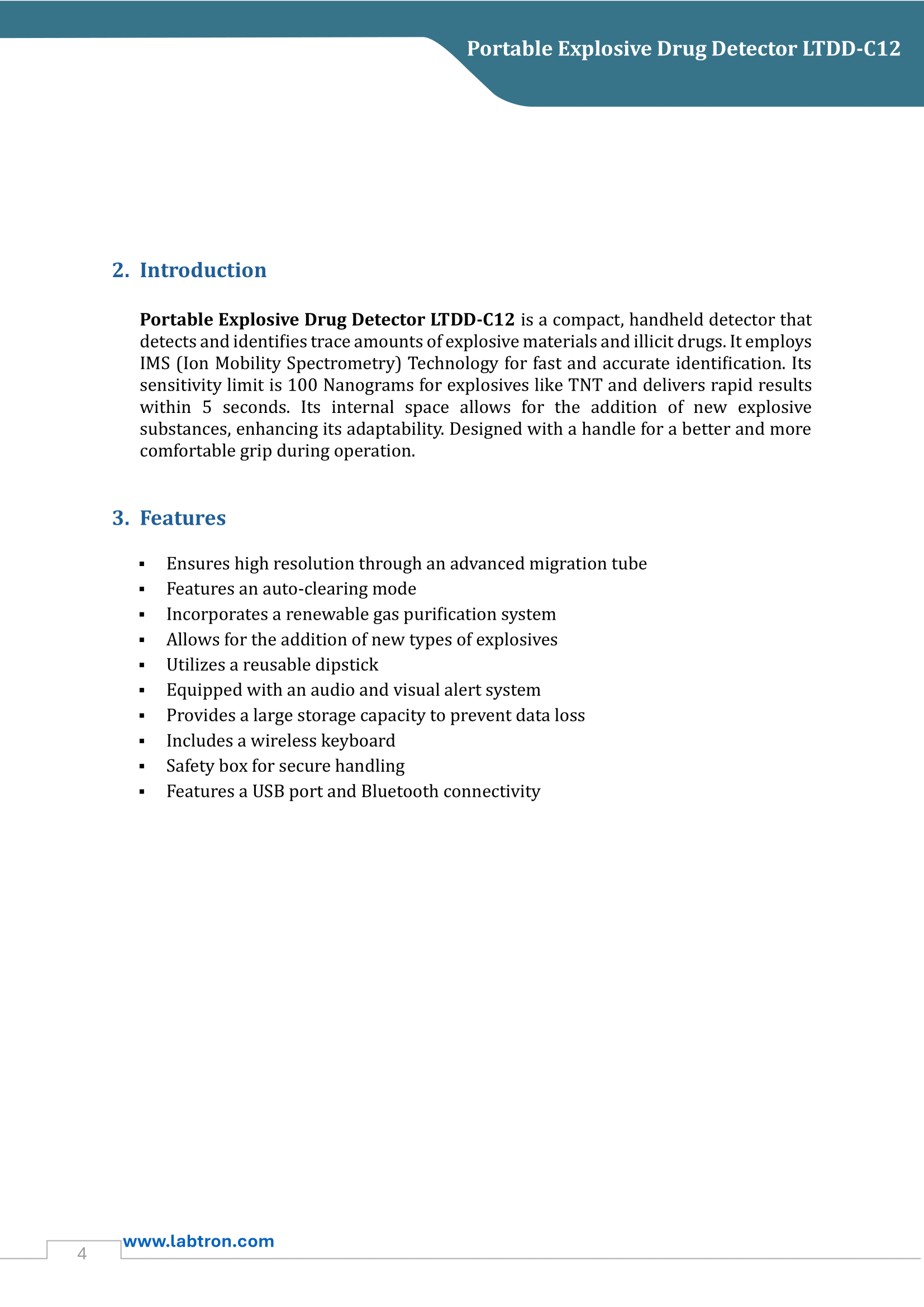 Portable Explosive Drug Detector LTDD-C12 Manual