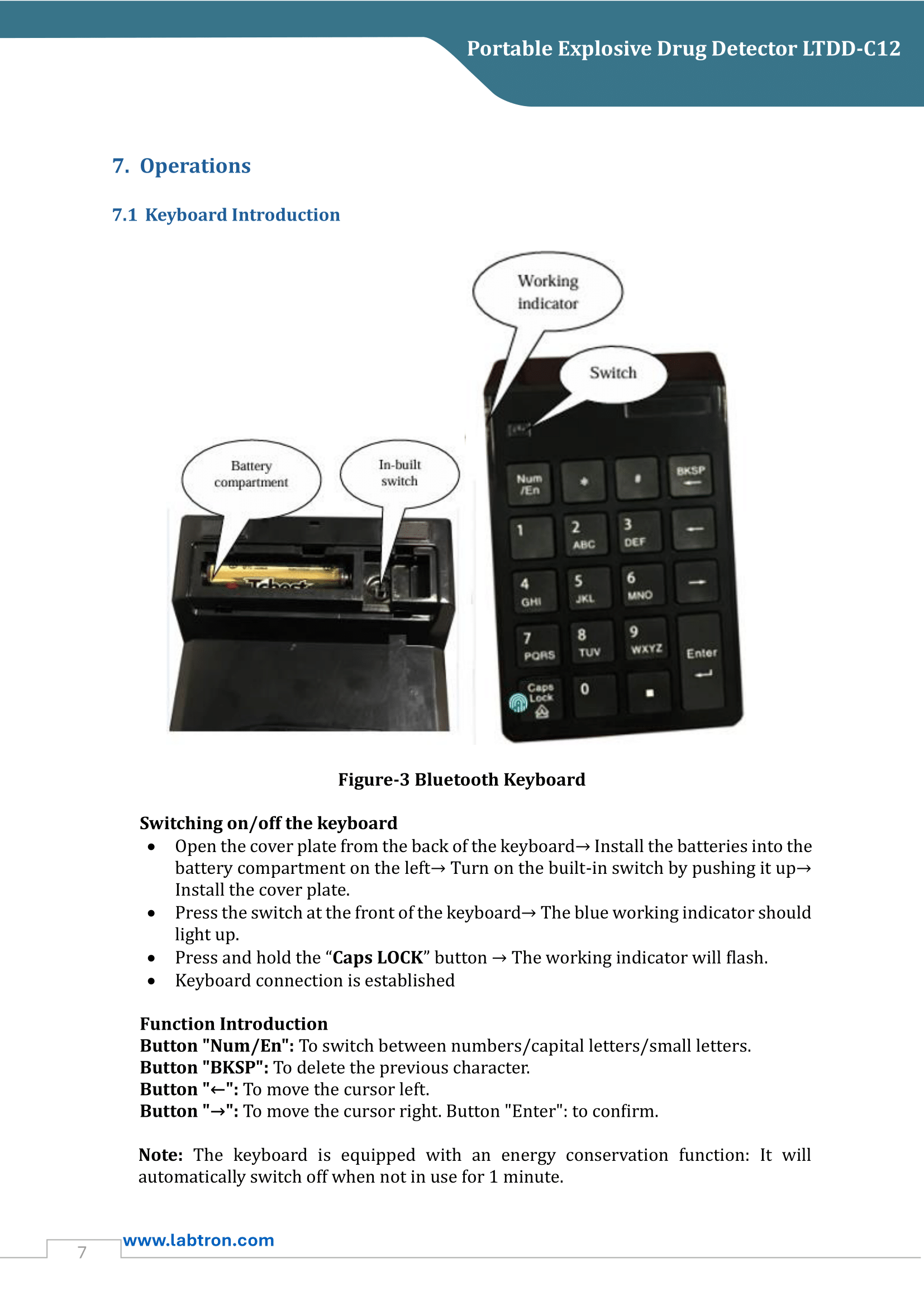 Portable Explosive Drug Detector LTDD-C12 Manual