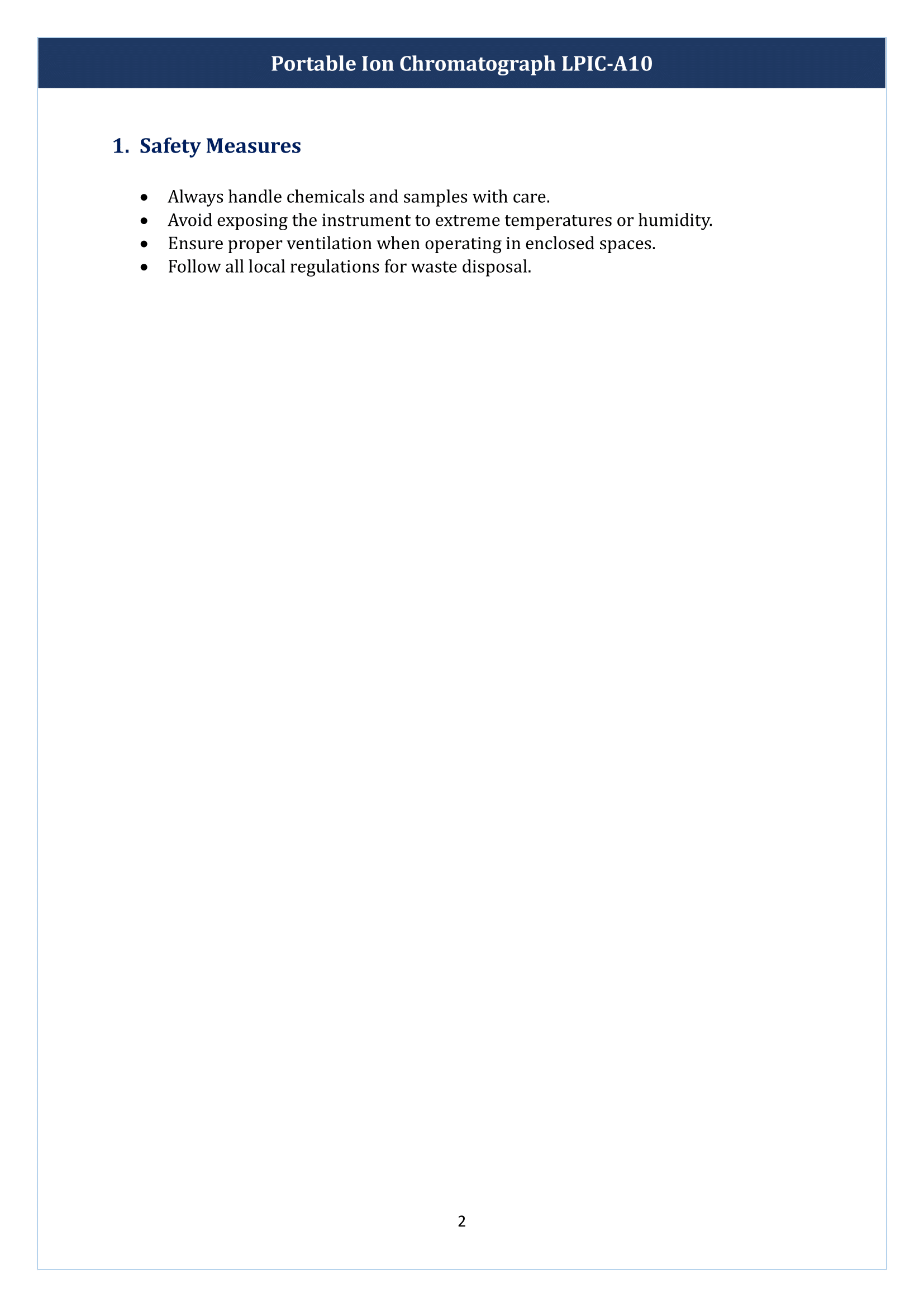 Portable Ion Chromatograph LPIC-A10 Manual