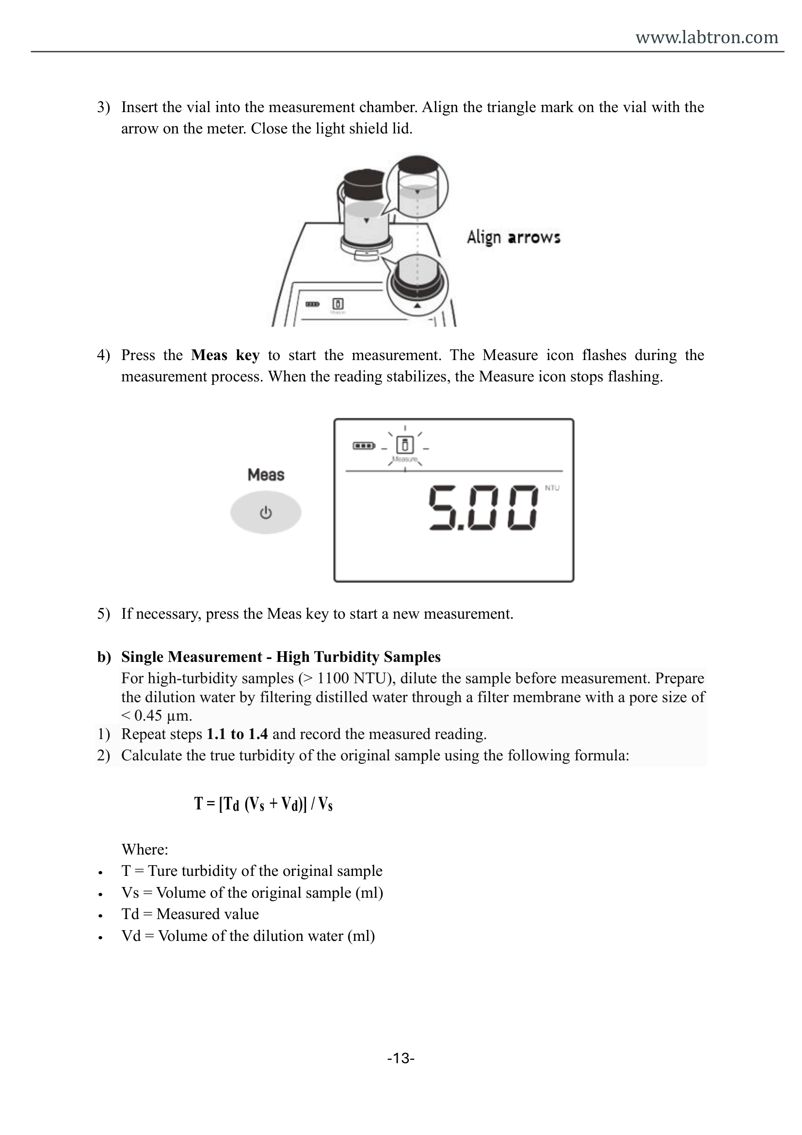 Portable Turbidity Meter LTM-A18 Manual