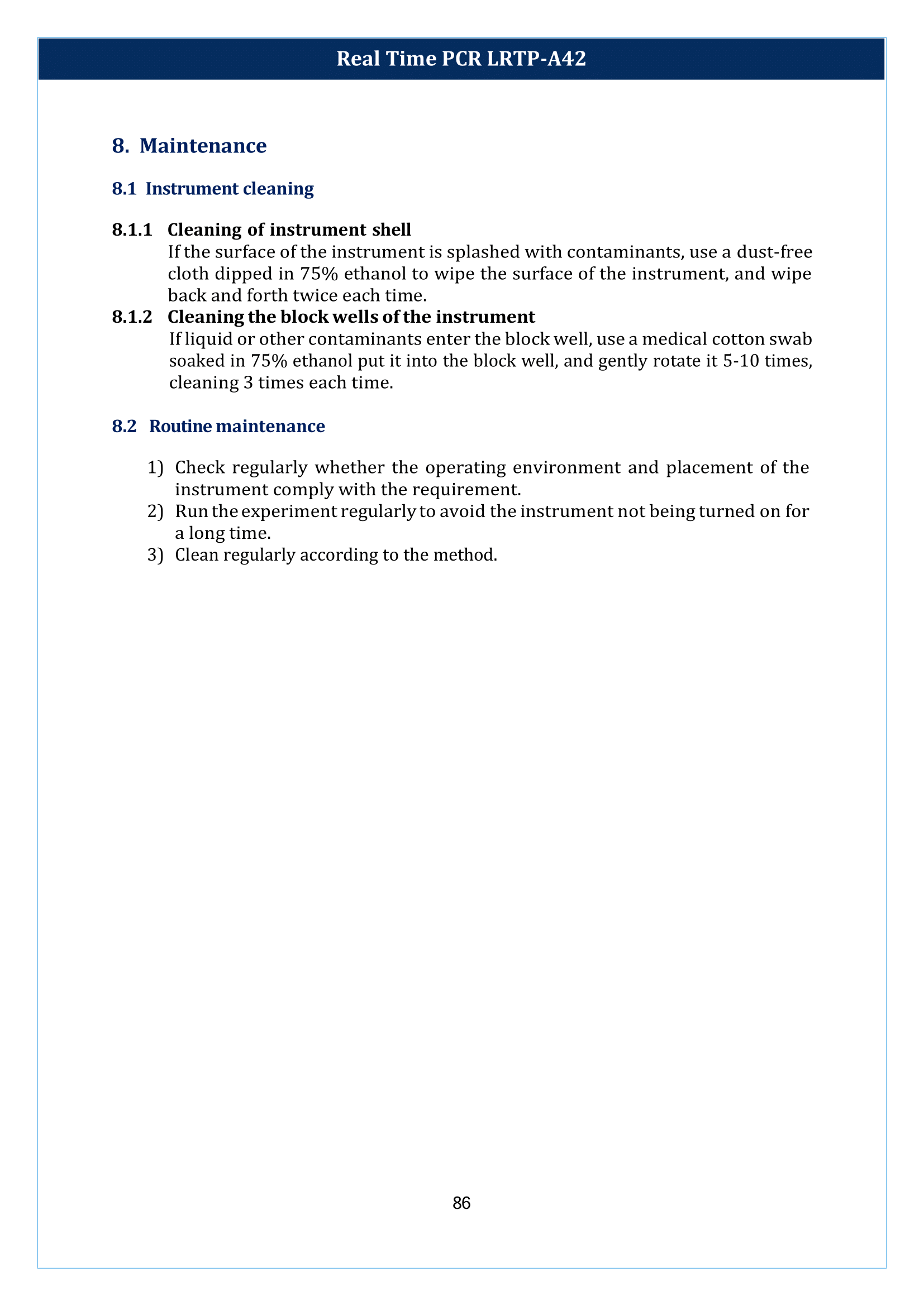 Real Time PCR LRTP-A42 Manual