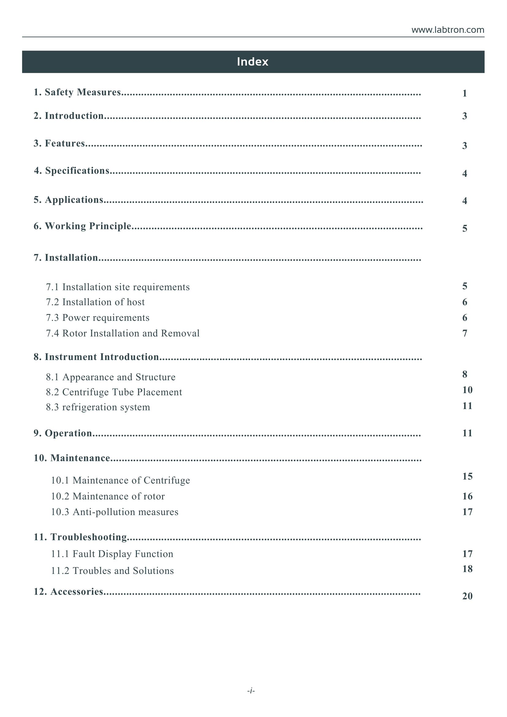 Refrigerated Centrifuge LRF-A40 Manual