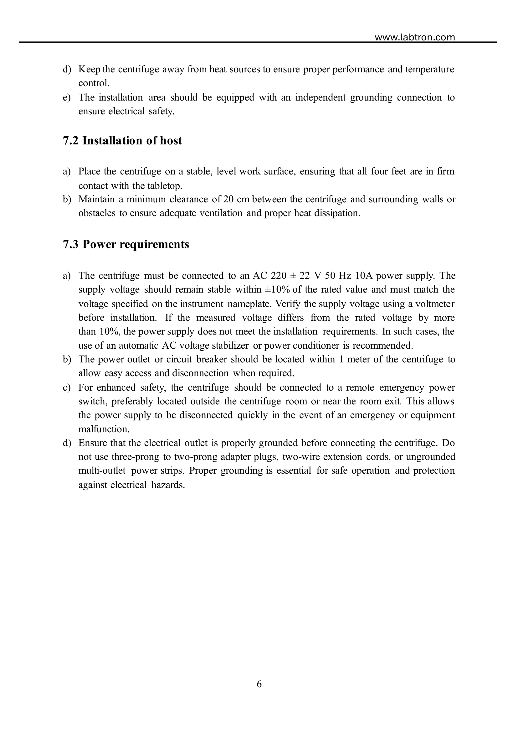 Refrigerated Centrifuge LRF-A40 Manual