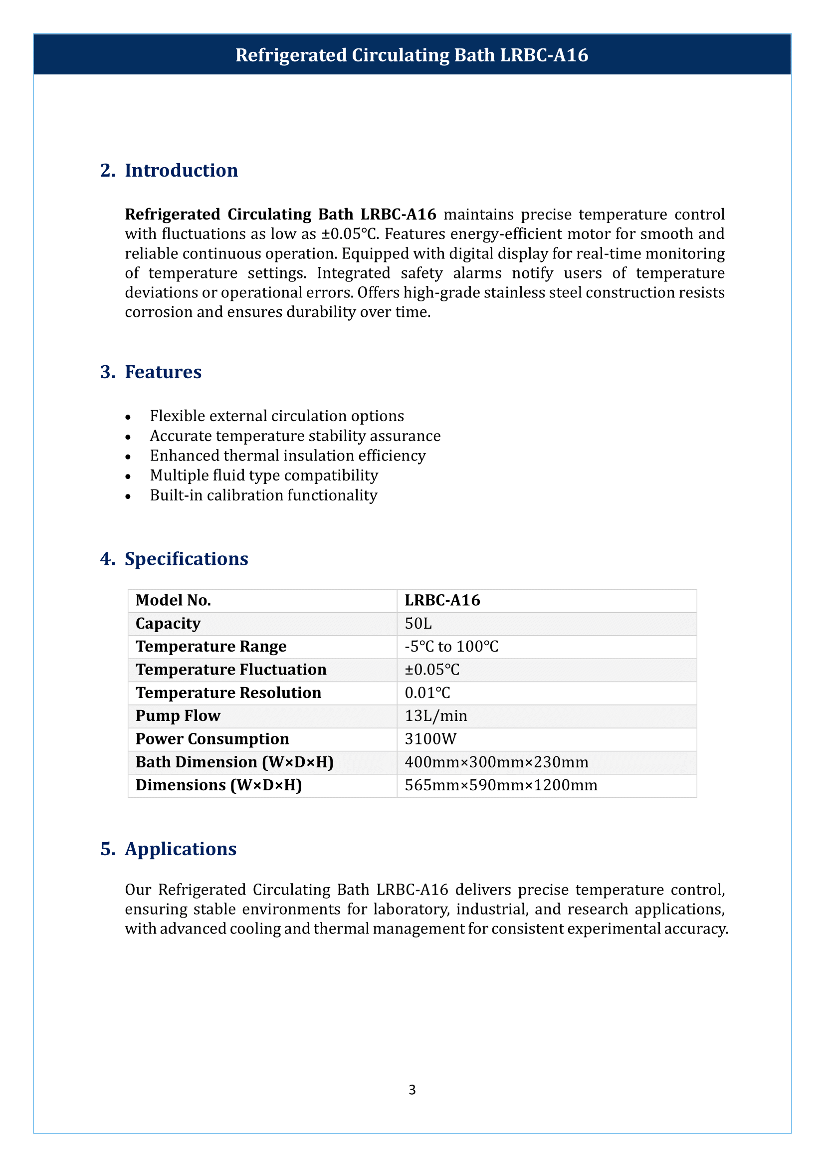 Refrigerated Circulating Bath LRBC-A16 Manual