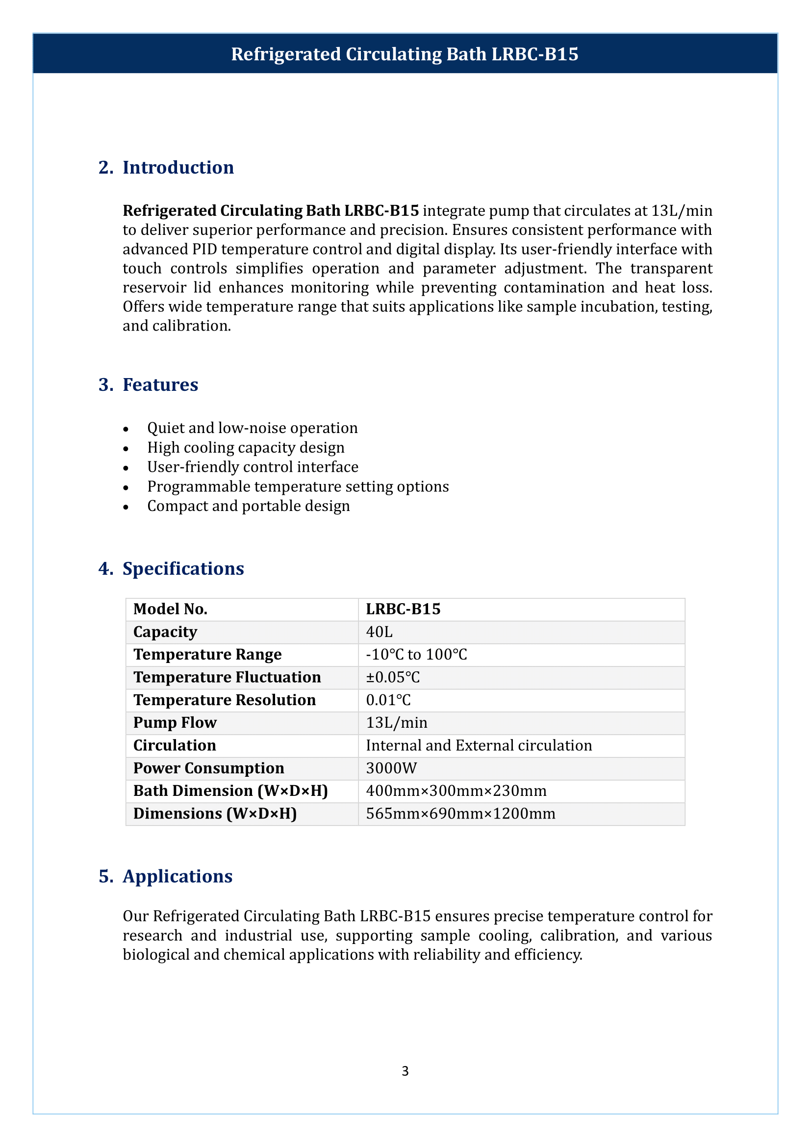 Refrigerated Circulating Bath LRBC-B15 Manual