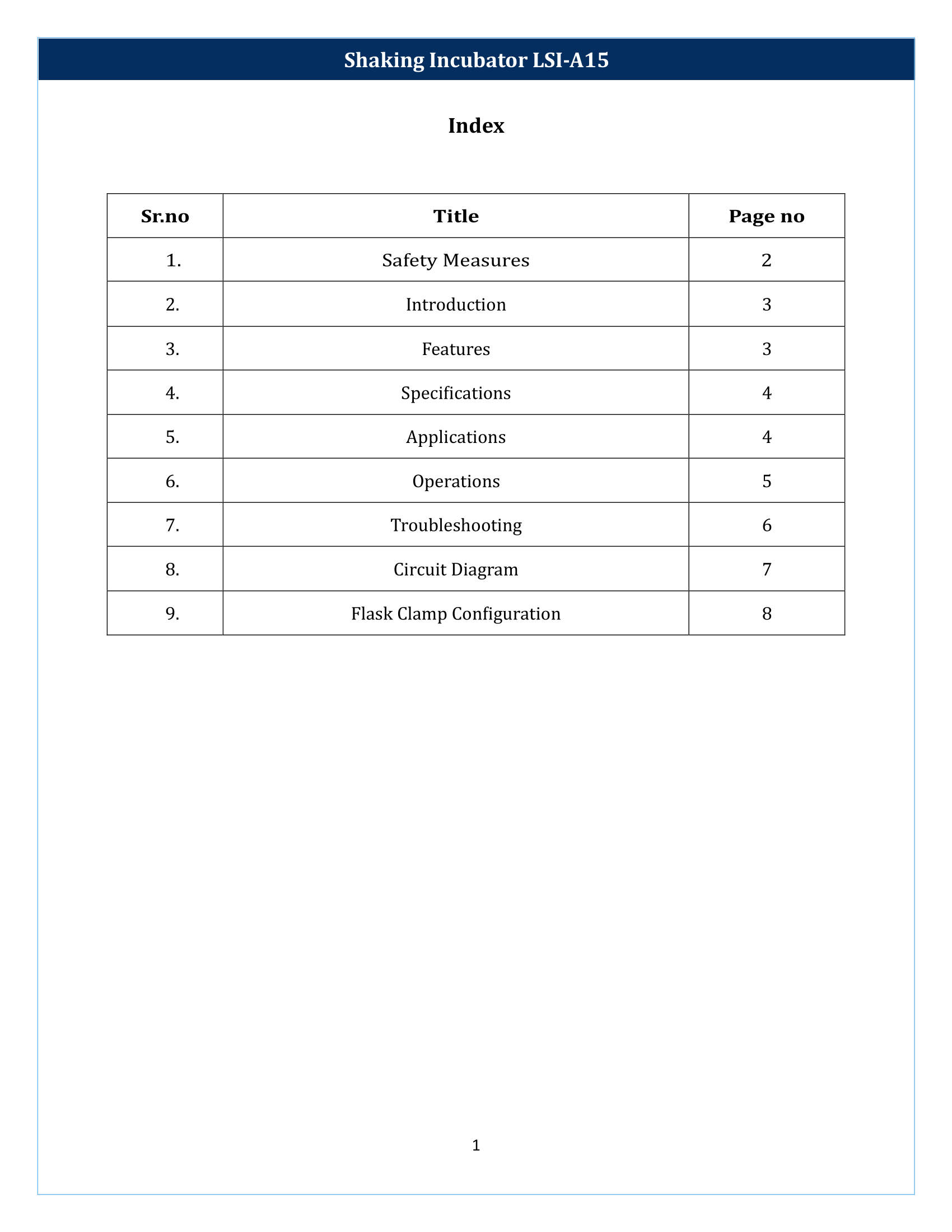 Shaking Incubator LSI-A15 Manual